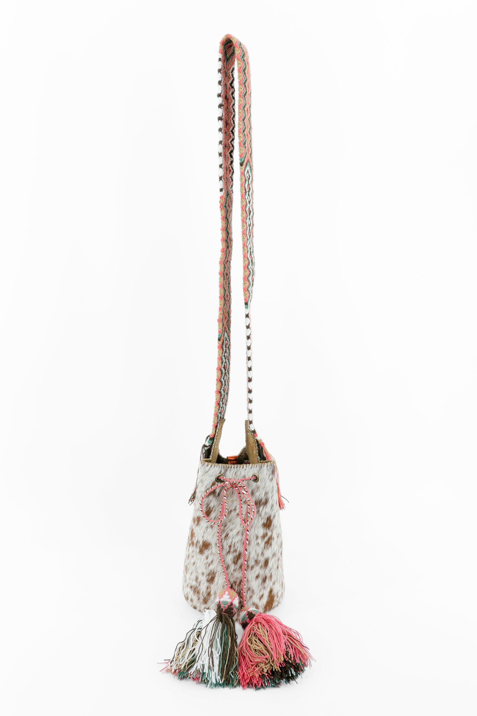 APÜNÜ BUCKET BAG SMALL FURRY / WH&CARM - DARK CAMEL #130003