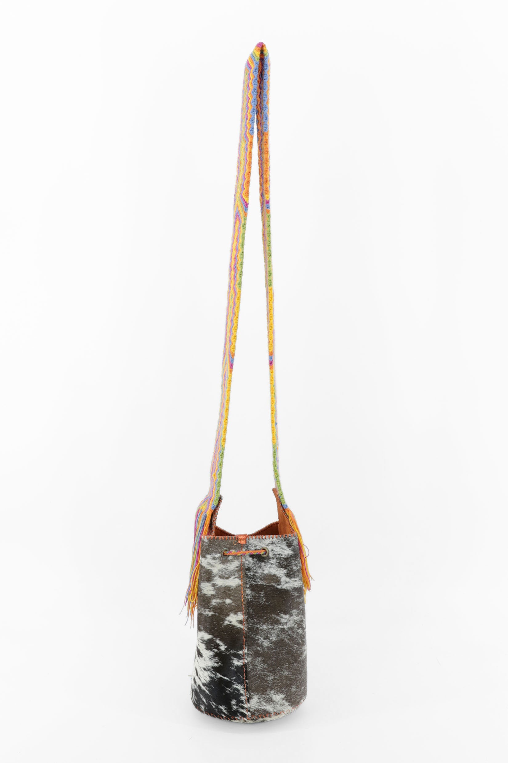 APÜNÜ BUCKET BAG SMALL FURRY / DRK TAUPE&WH - ORANGE #130008