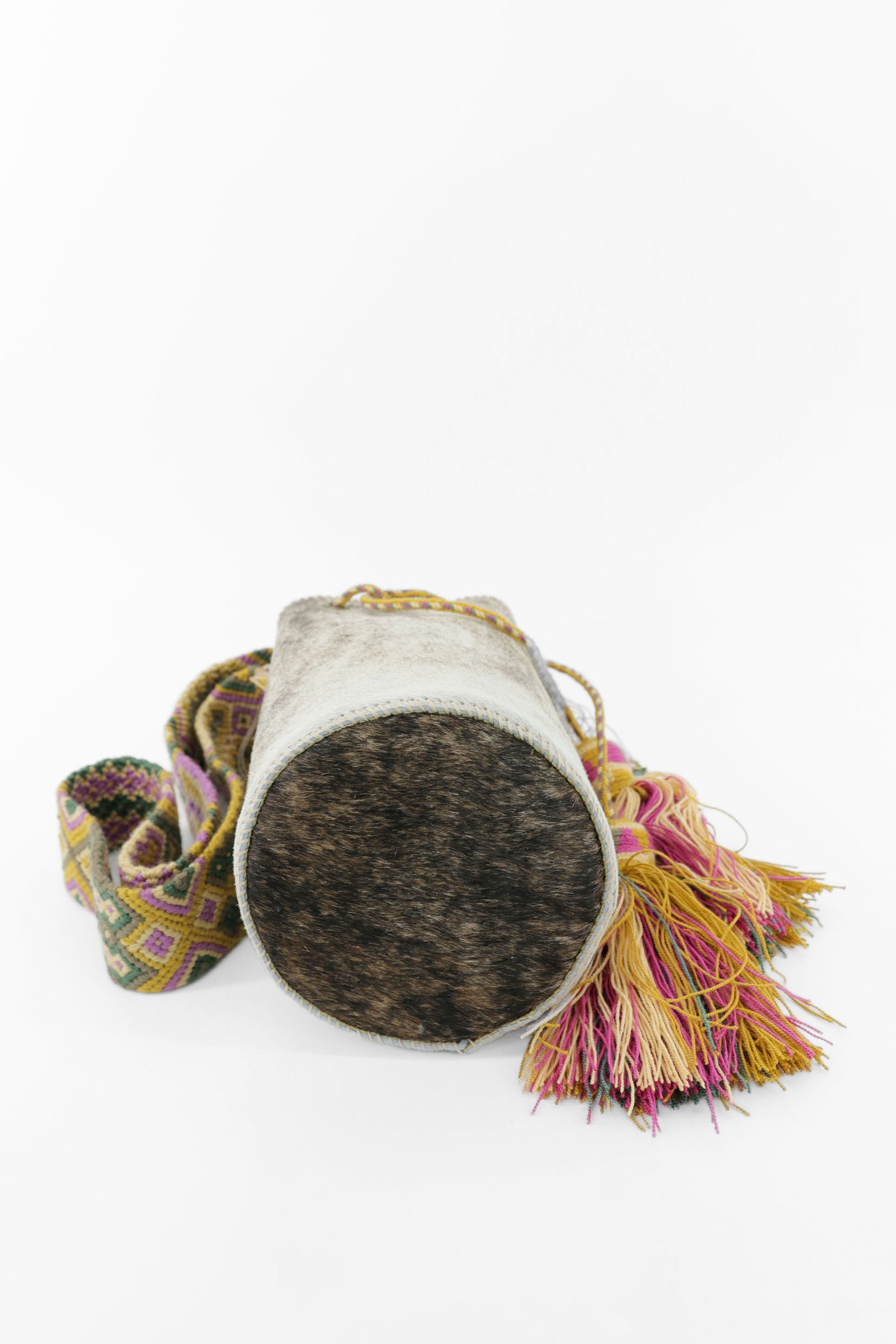APÜNÜ BUCKET BAG SMALL FURRY / TAUPE&WH - LIGHT MUSTARD #130007