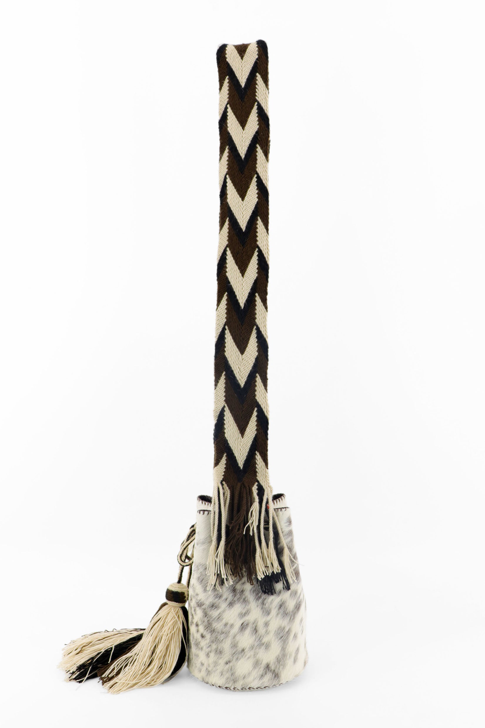 APÜNÜ BUCKET BAG SMALL FURRY / WH&BRW - DRK BRW #130018