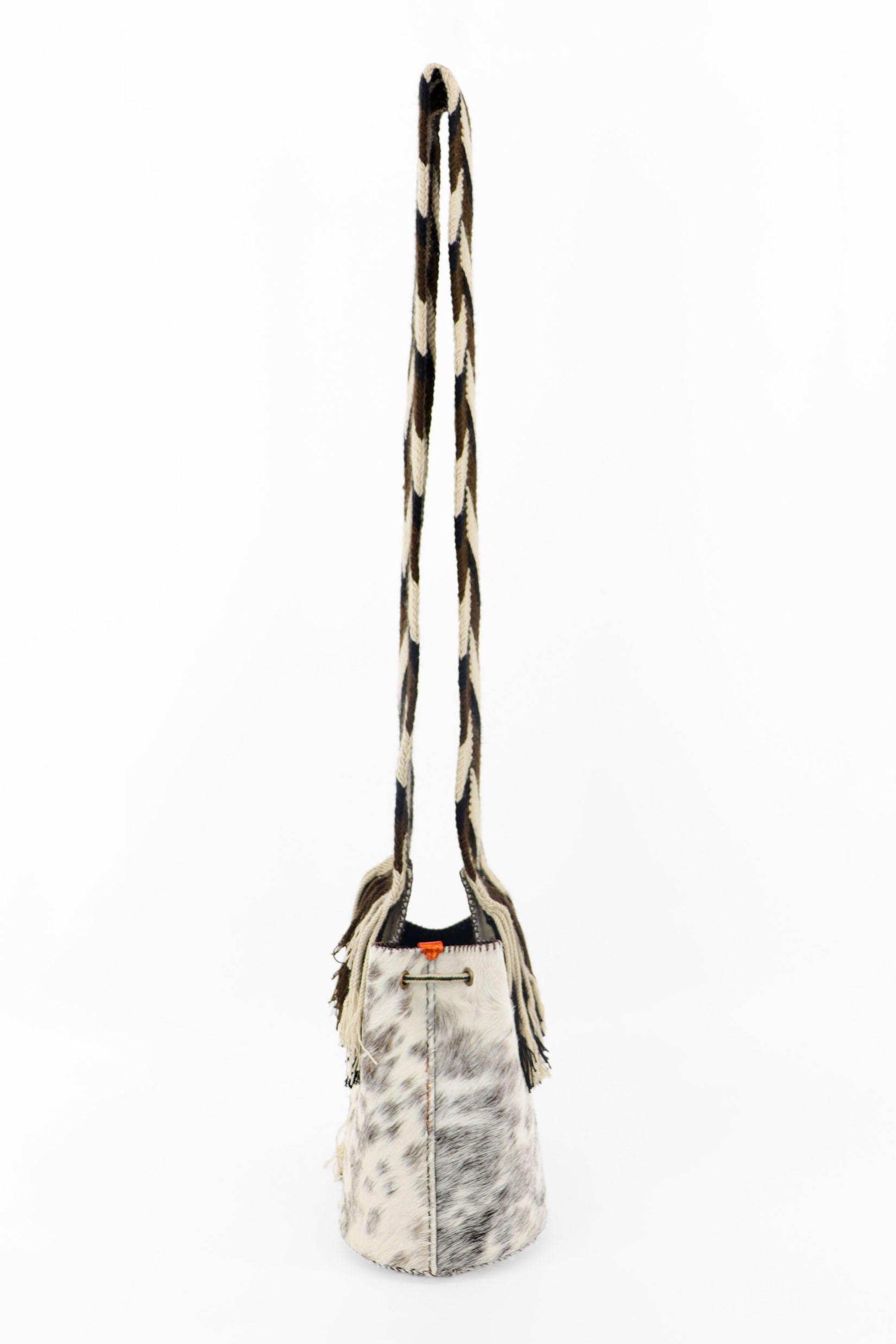APÜNÜ BUCKET BAG SMALL FURRY / WH&BRW - DRK BRW #130018