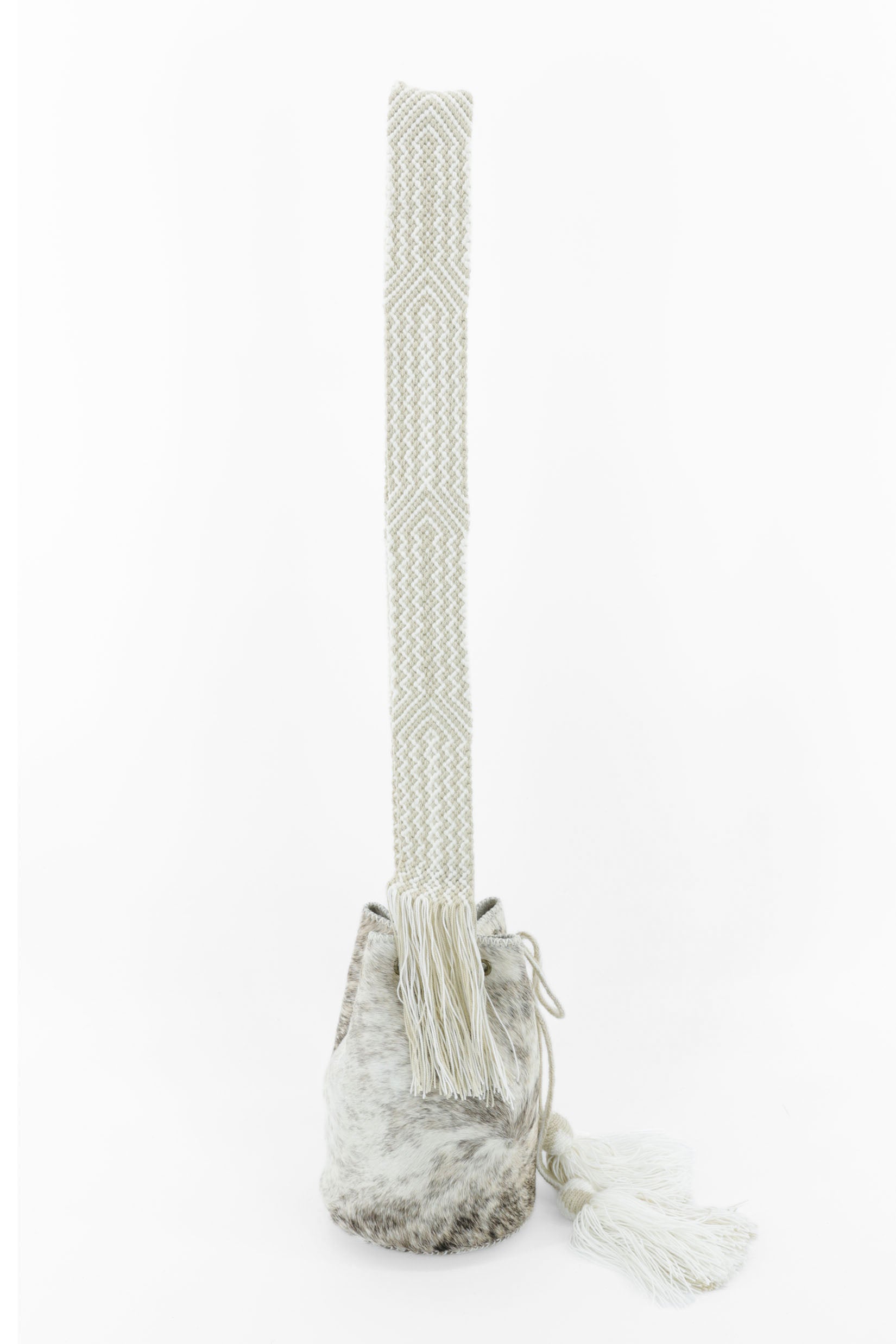 APÜNÜ BUCKET BAG SMALL FURRY / WH&TAUPE - LIGHT BEIGE #130004