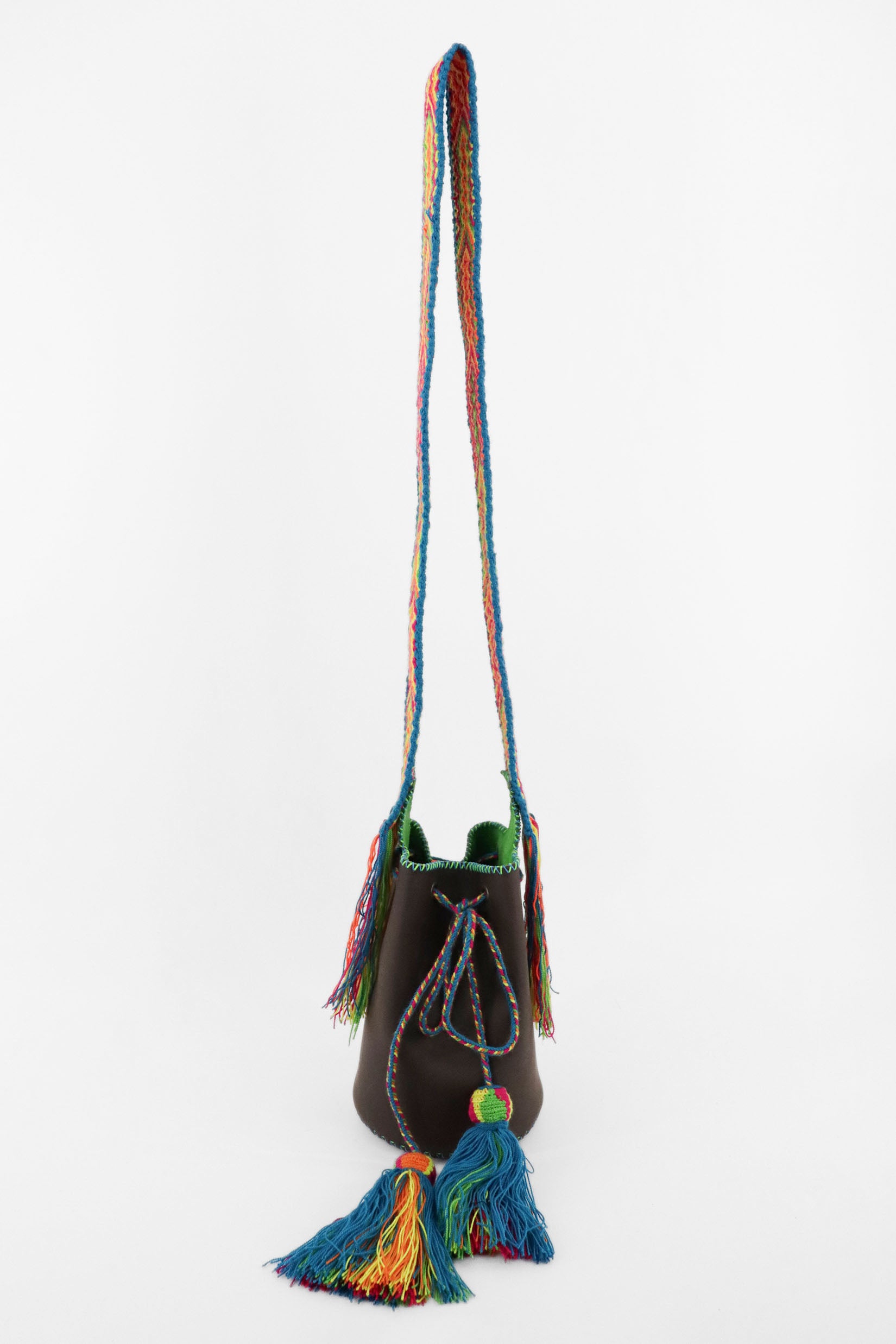 APÜNÜ BUCKET BAG SMALL / DRK BRW - GRASS GREEN #120012