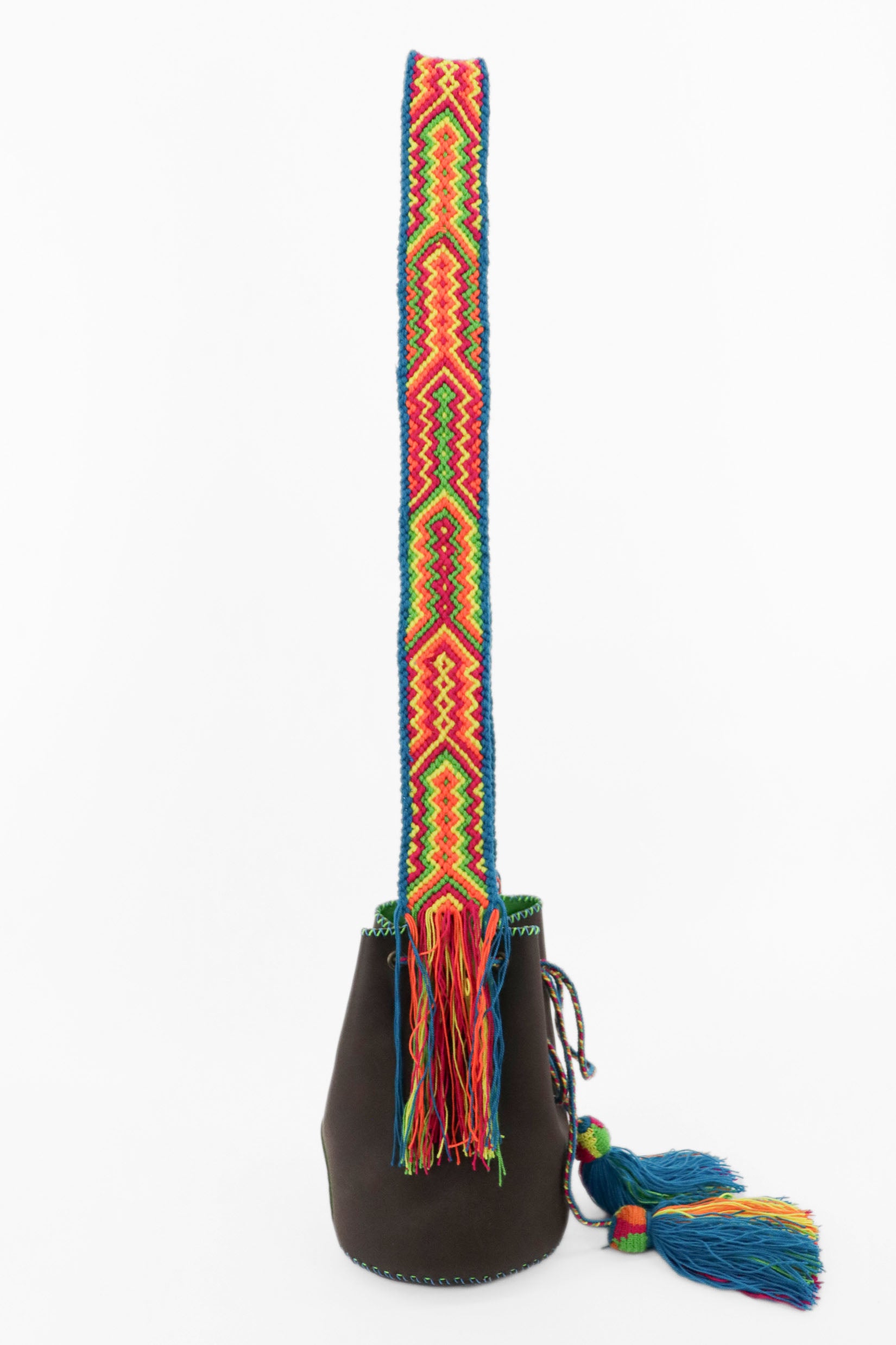 APÜNÜ BUCKET BAG SMALL / DRK BRW - GRASS GREEN #120012