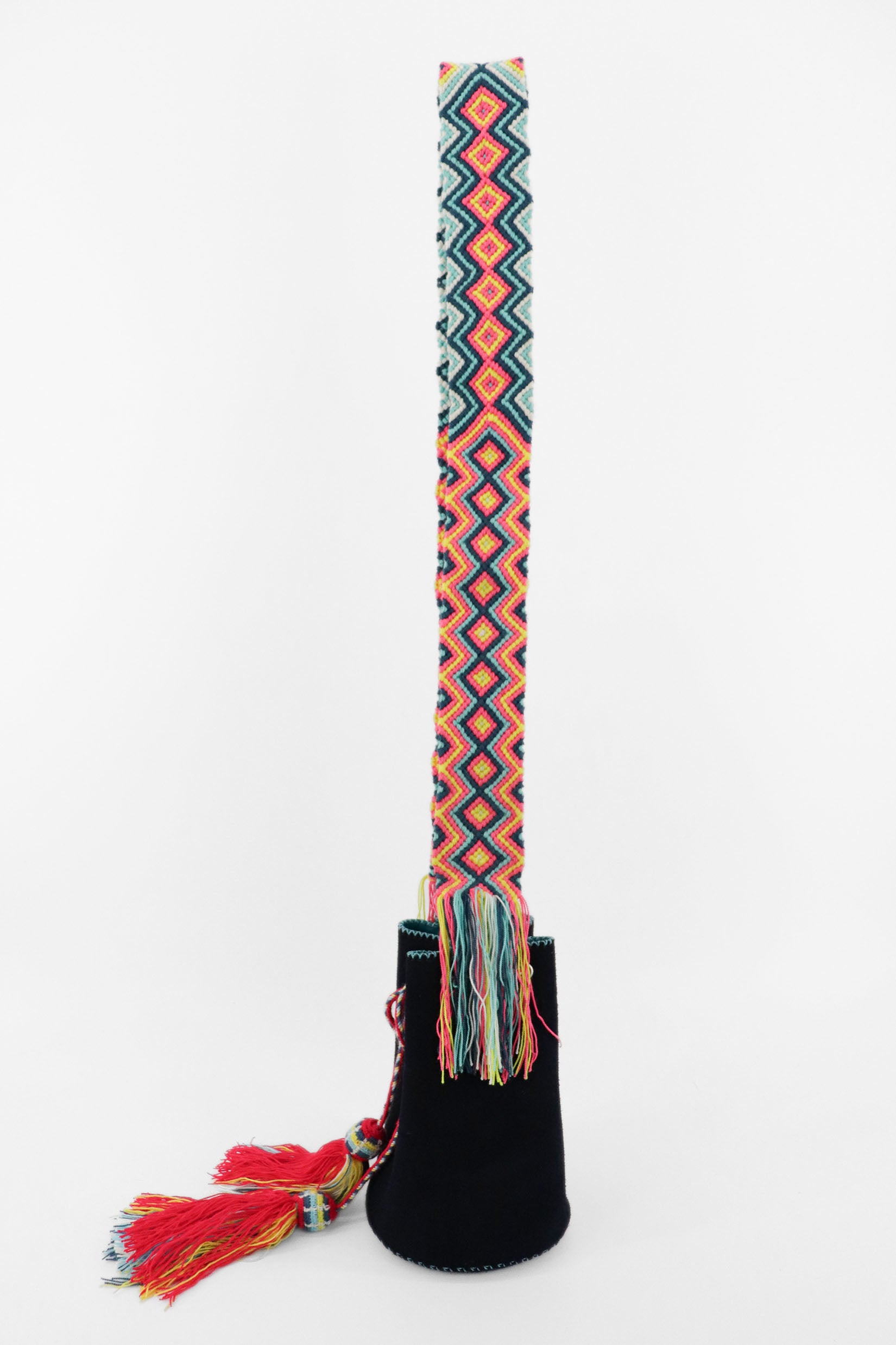 APÜNÜ BUCKET BAG SMALL / NAVY SUEDE - LIGHT TURQUOISE #120013