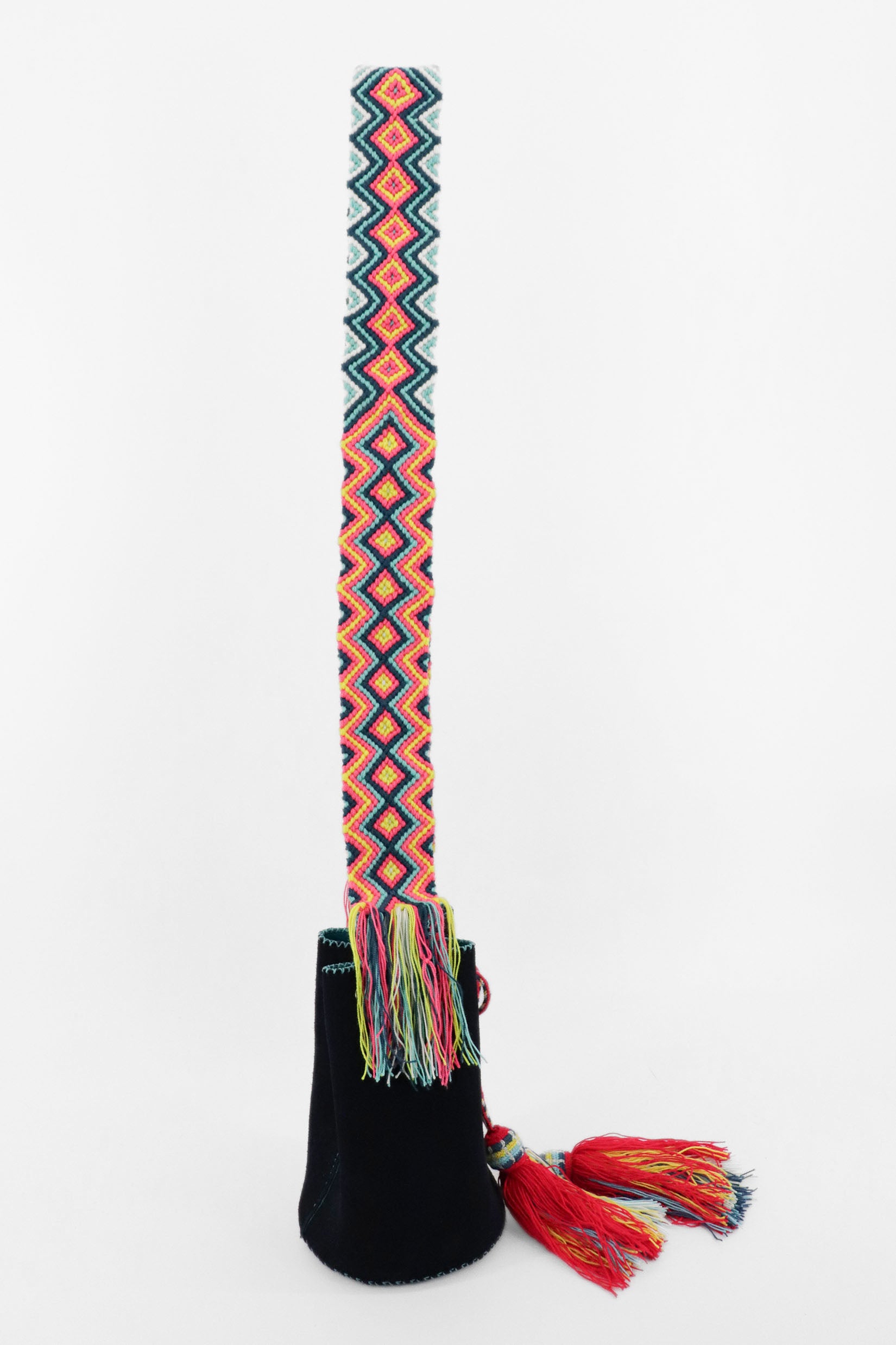 APÜNÜ BUCKET BAG SMALL / NAVY SUEDE - LIGHT TURQUOISE #120013