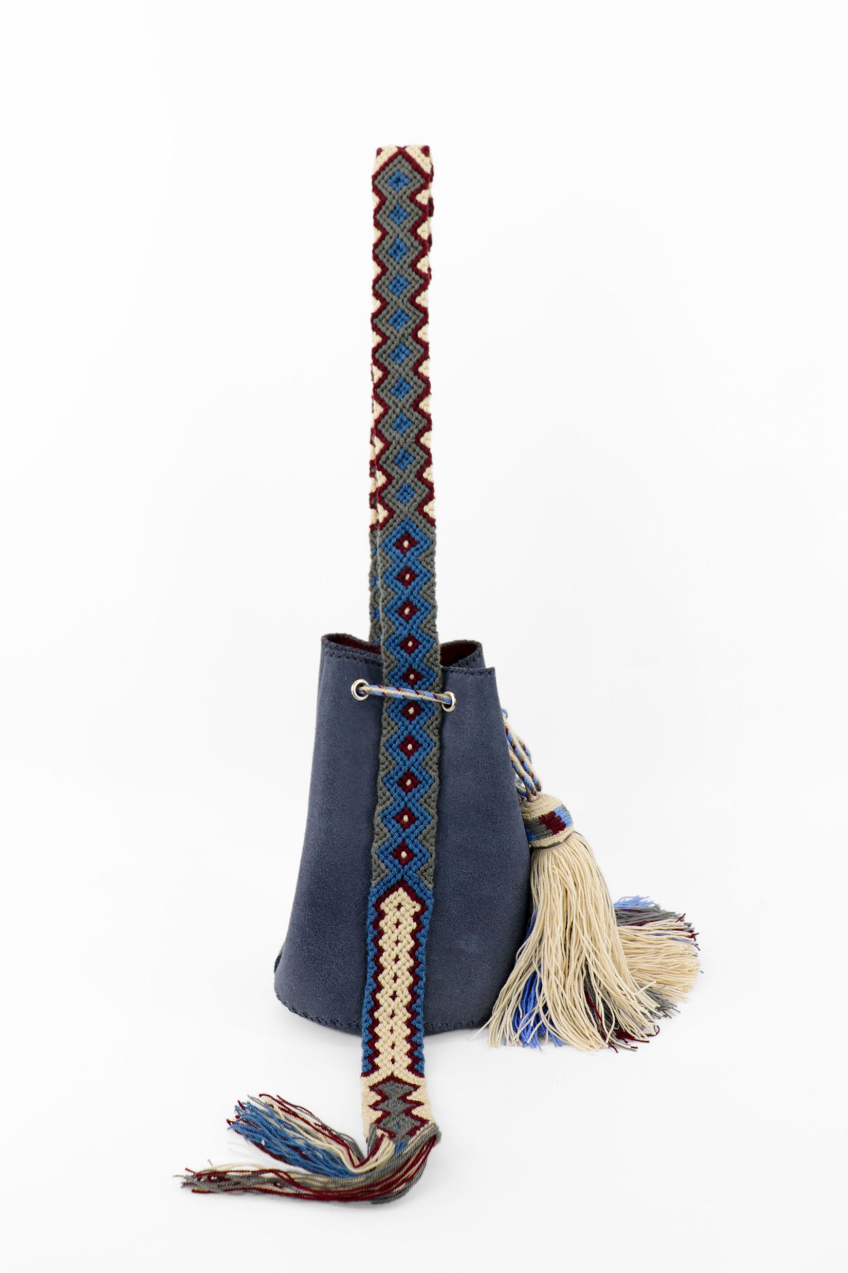 APÜNÜ BUCKET BAG SMALL / NAVY - BURGUNDY #150014