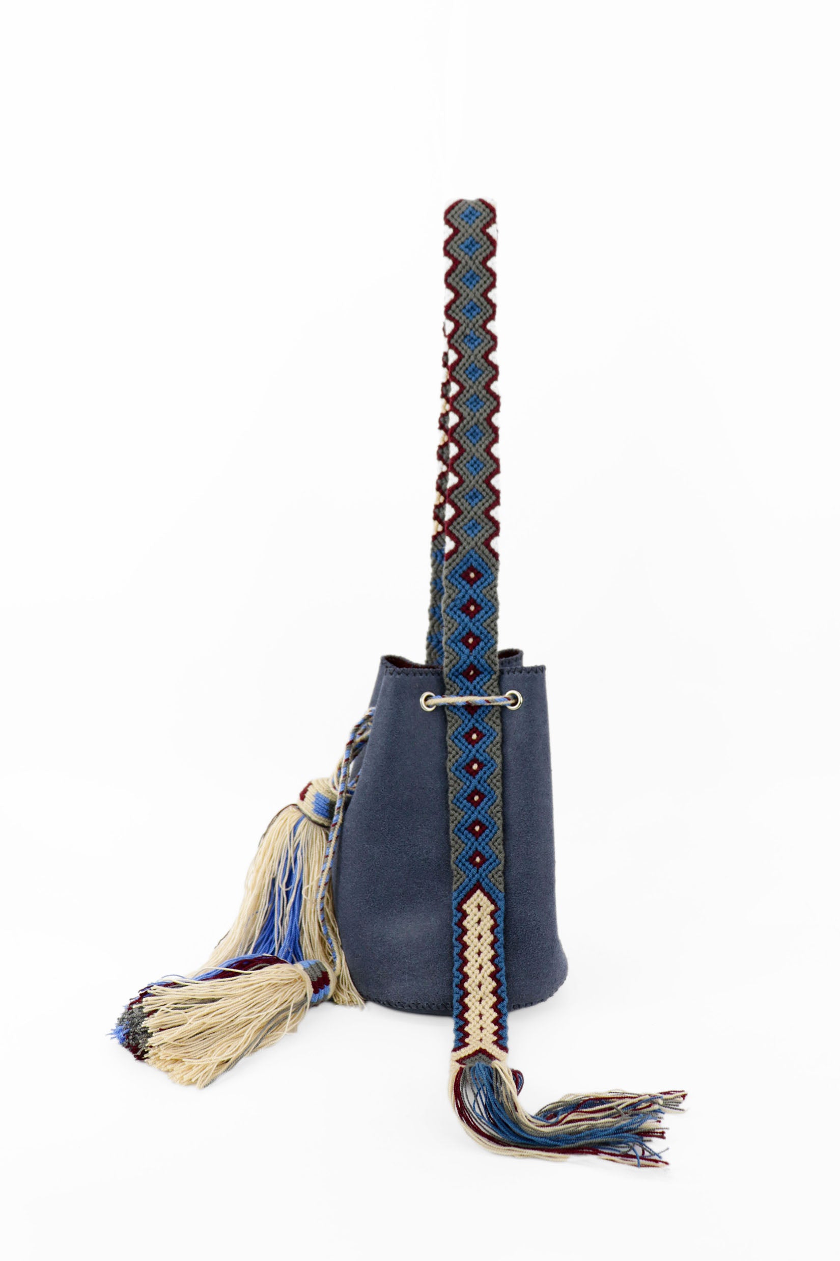 APÜNÜ BUCKET BAG SMALL / NAVY - BURGUNDY #150014