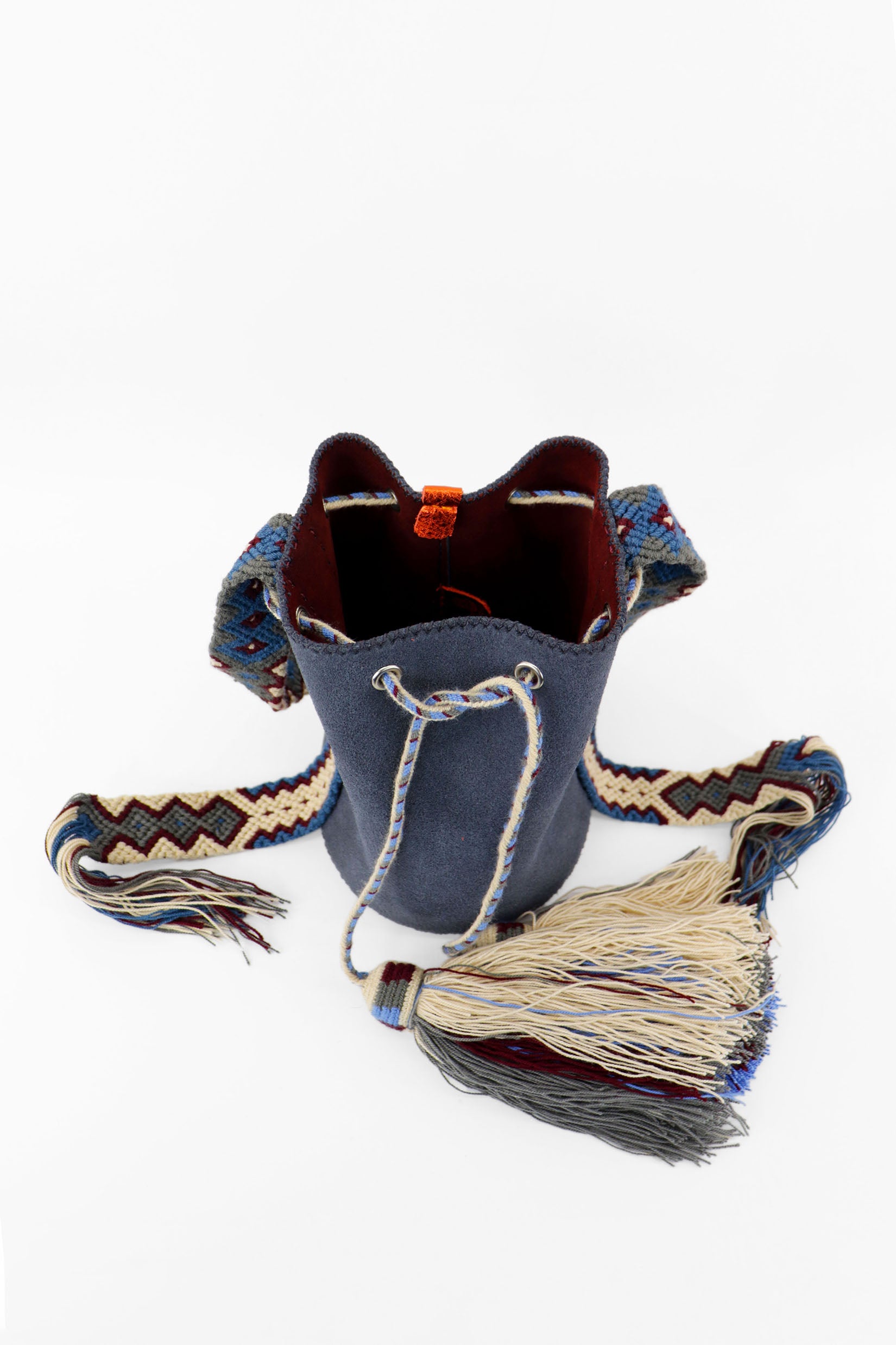 APÜNÜ BUCKET BAG SMALL / NAVY - BURGUNDY #150014