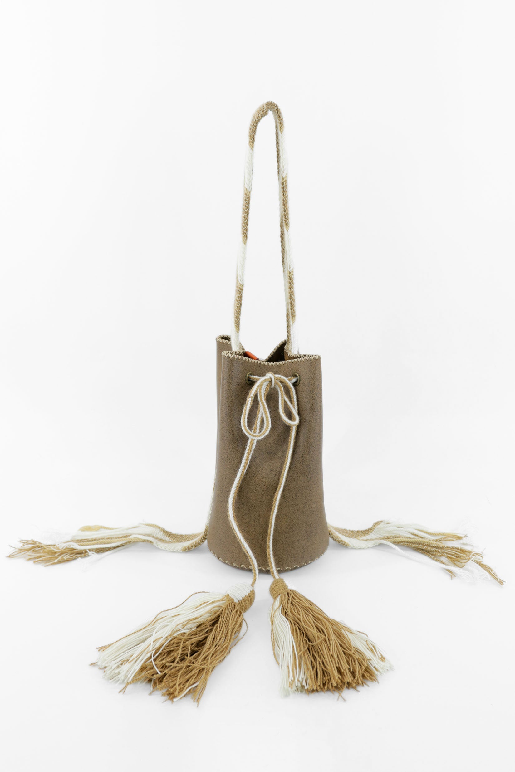 APÜNÜ BUCKET BAG SMALL / CAMEL BRW -  MED BRW #150006