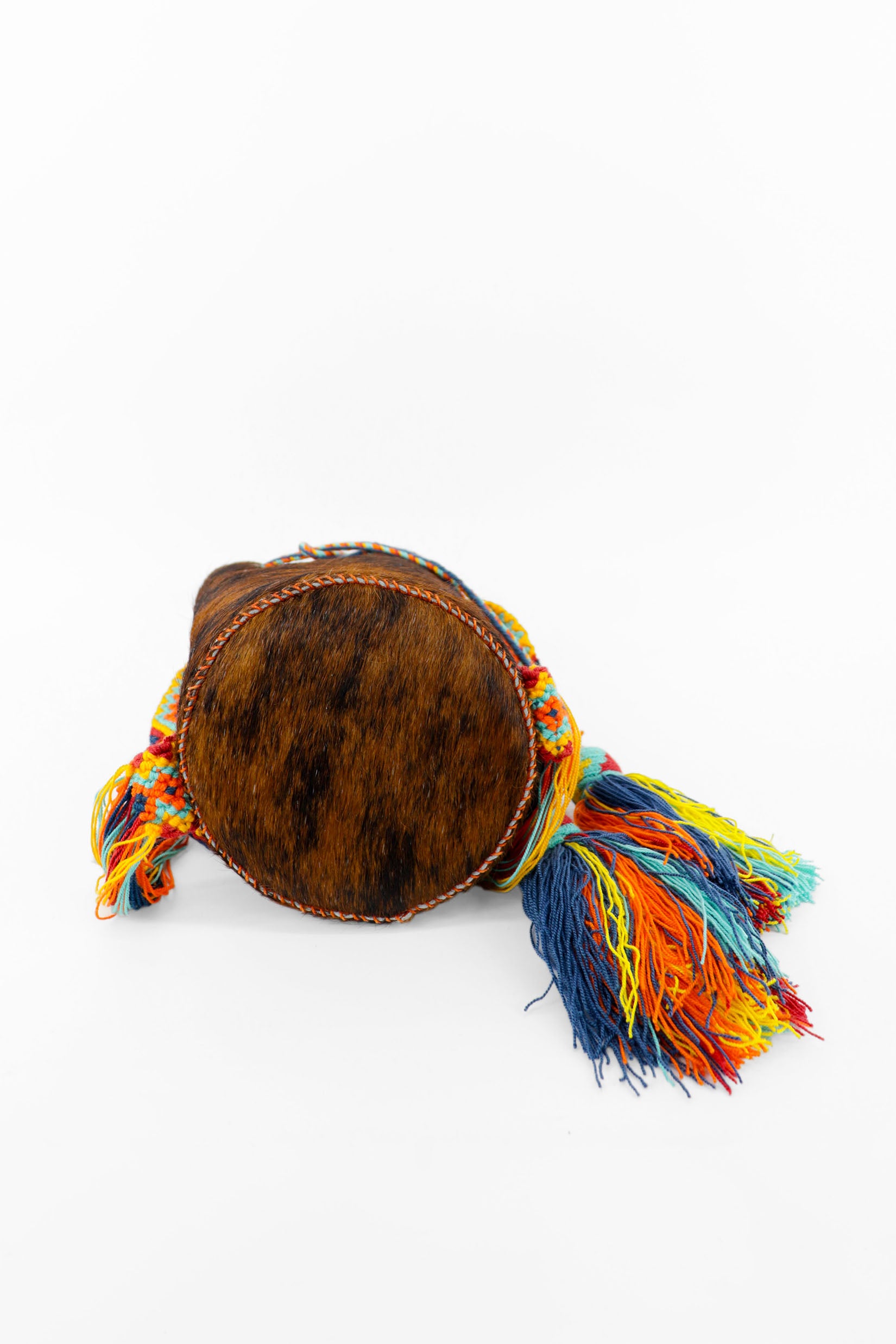 APÜNÜ BUCKET BAG SMALL FURRY / BRW&BLK - ORANGE #140009