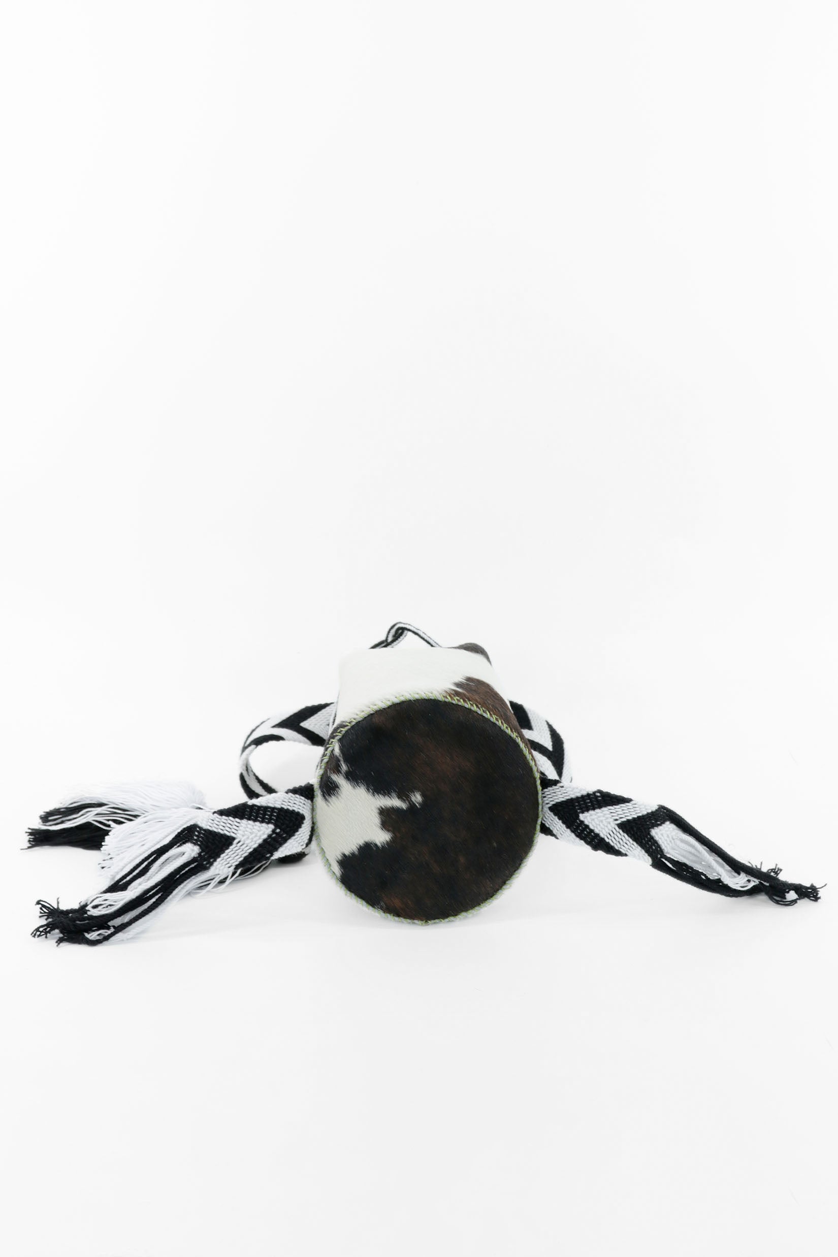 APÜNÜ BUCKET BAG SMALL FURRY / B&W -  LIGHT LIME GREEN #140004