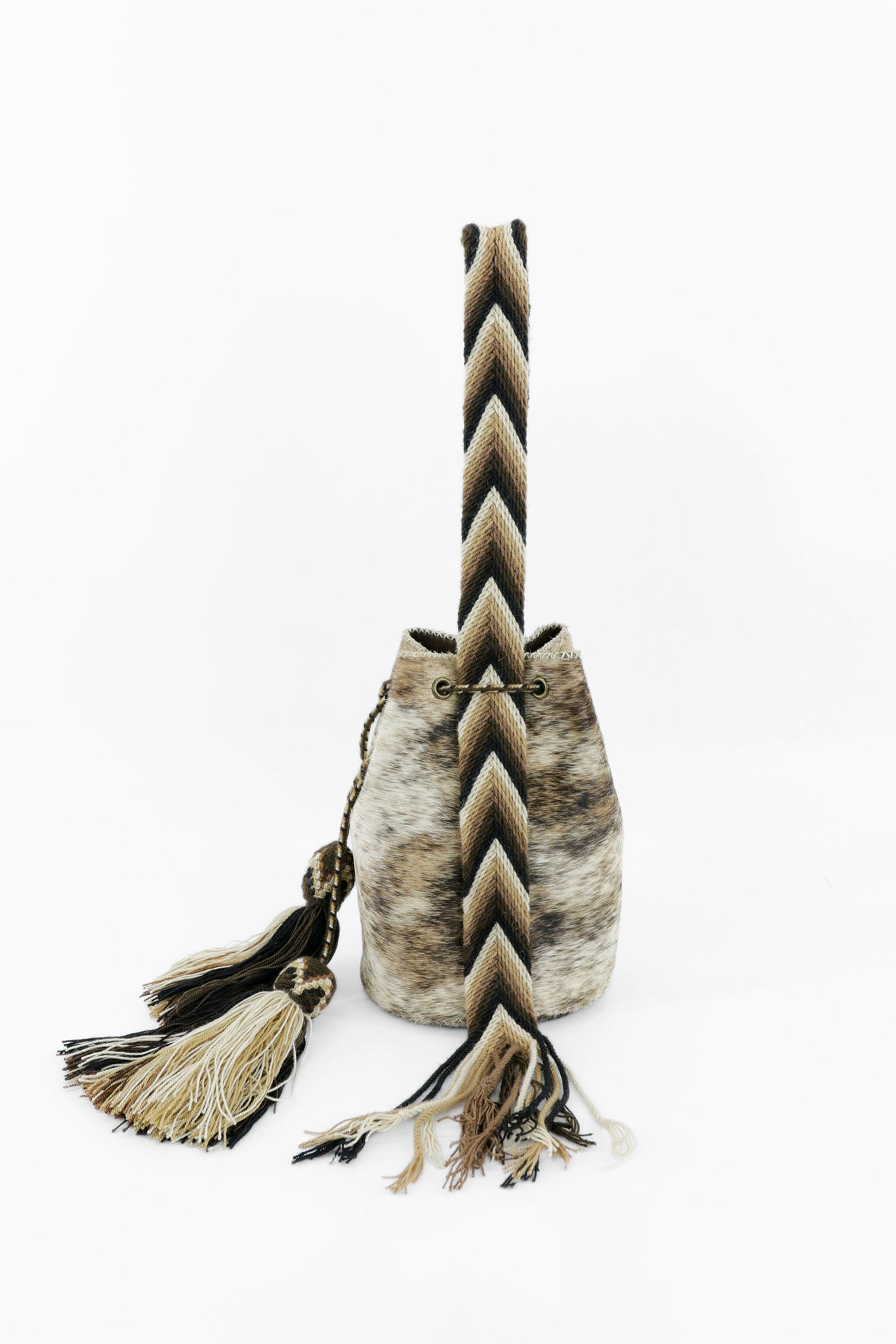 APÜNÜ BUCKET BAG SMALL FURRY / TAUP&WH - DARK BROWN #140008