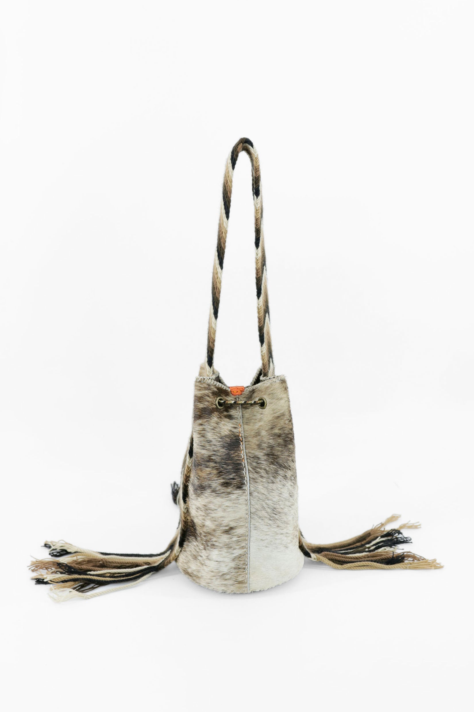 APÜNÜ BUCKET BAG SMALL FURRY / TAUP&WH - DARK BROWN #140008