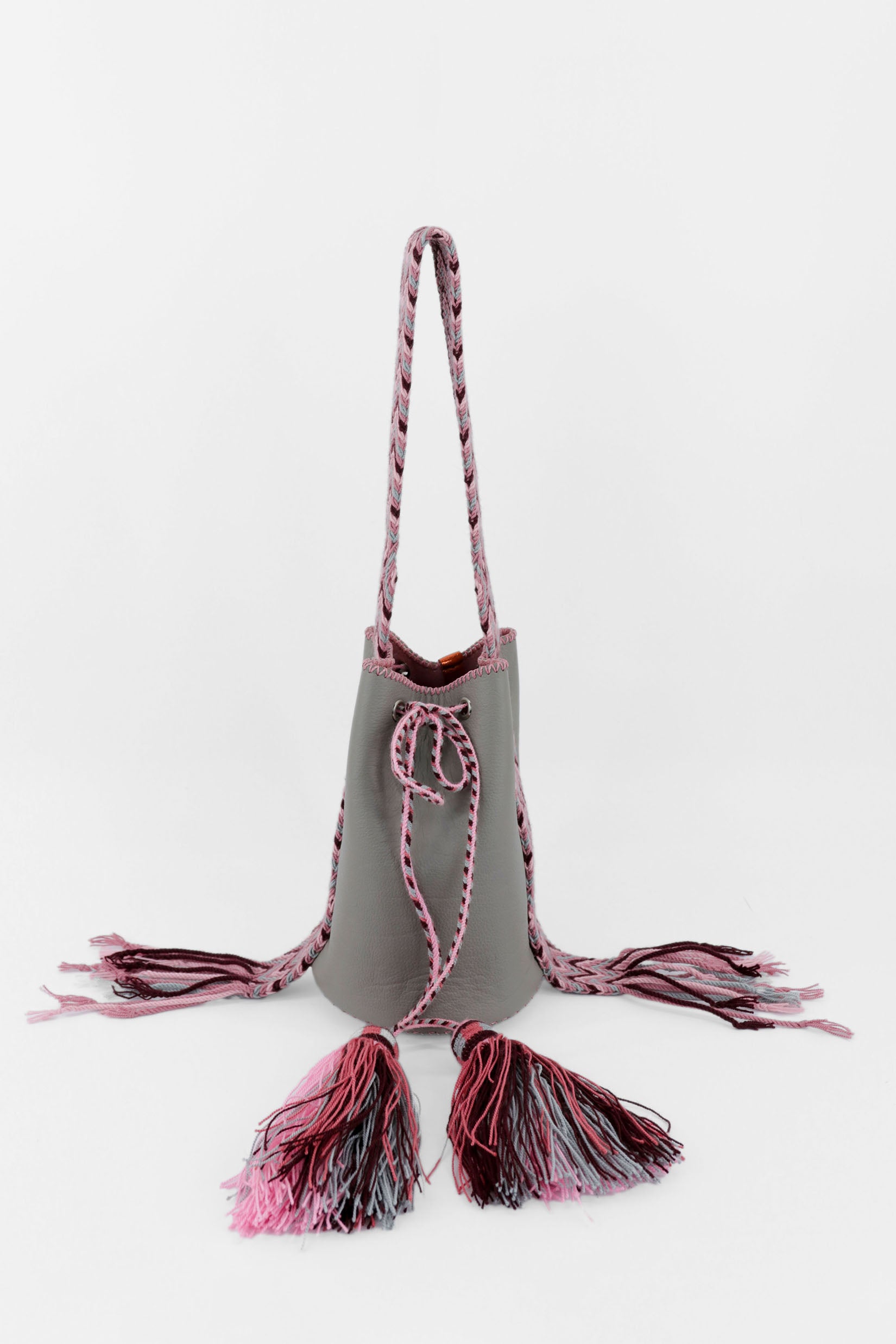 APÜNÜ BUCKET BAG SMALL / GRAY -  PINK #150010