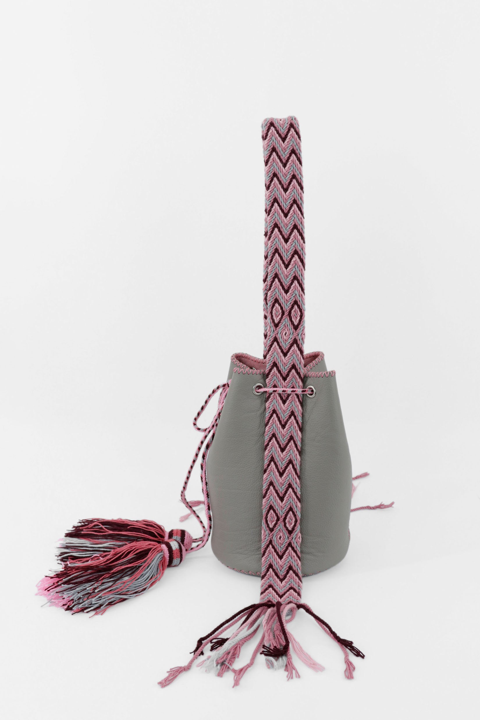 APÜNÜ BUCKET BAG SMALL / GRAY -  PINK #150010