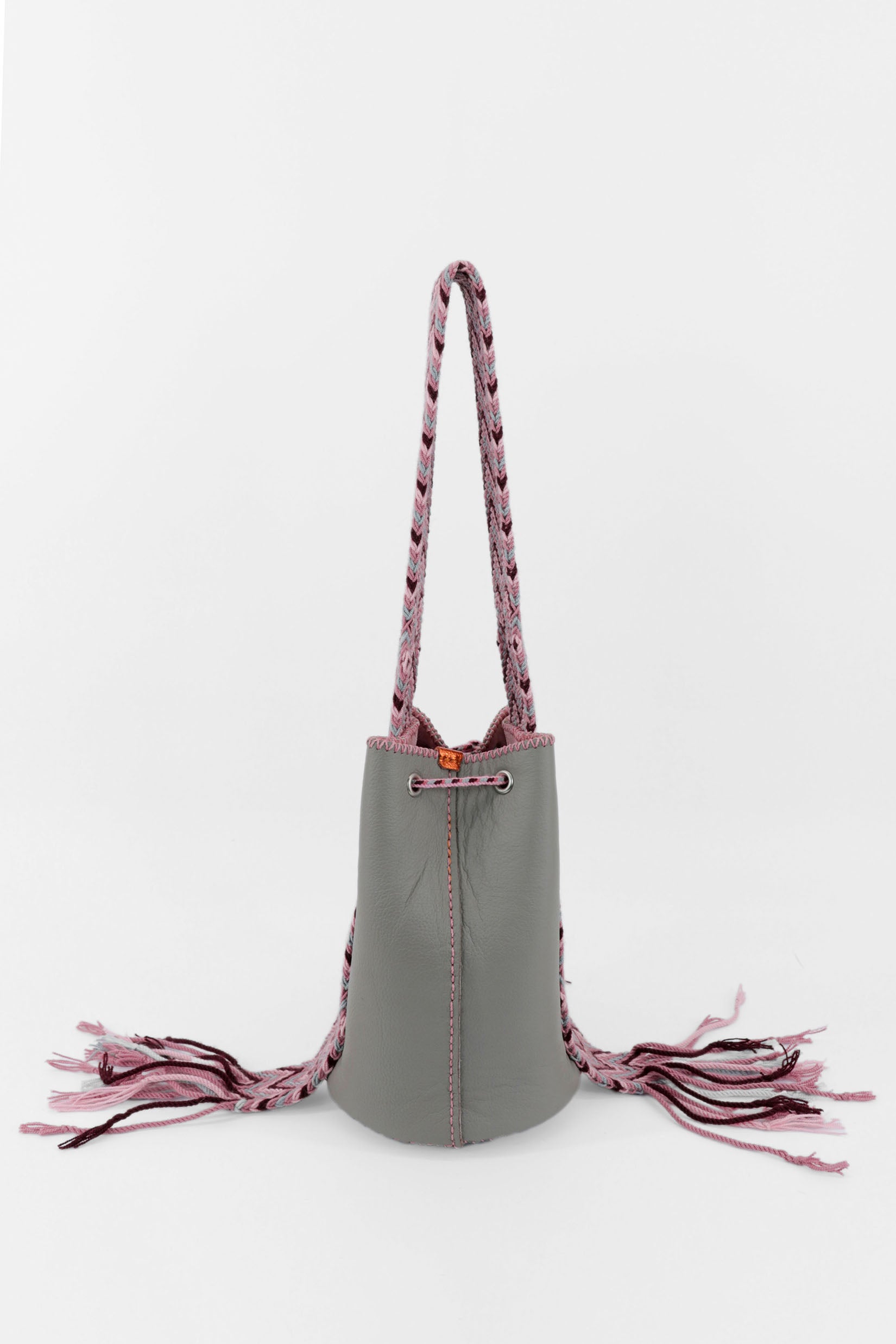APÜNÜ BUCKET BAG SMALL / GRAY -  PINK #150010