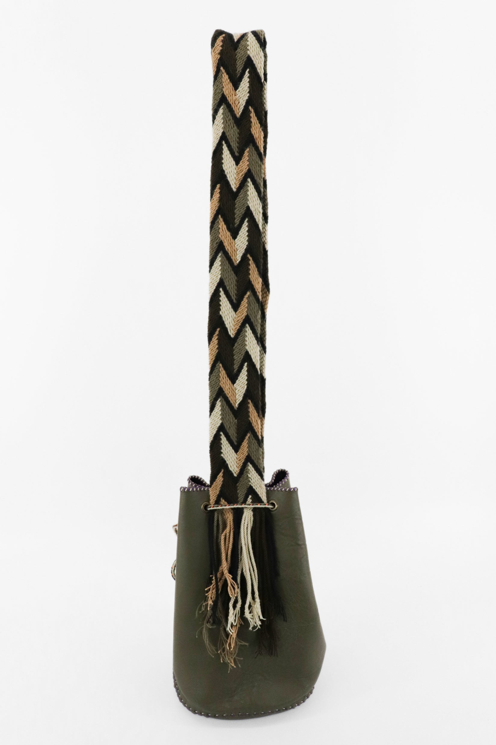 APÜNÜ BUCKET BAG LARGE / OLIVE GREEN - PURPLE #110009