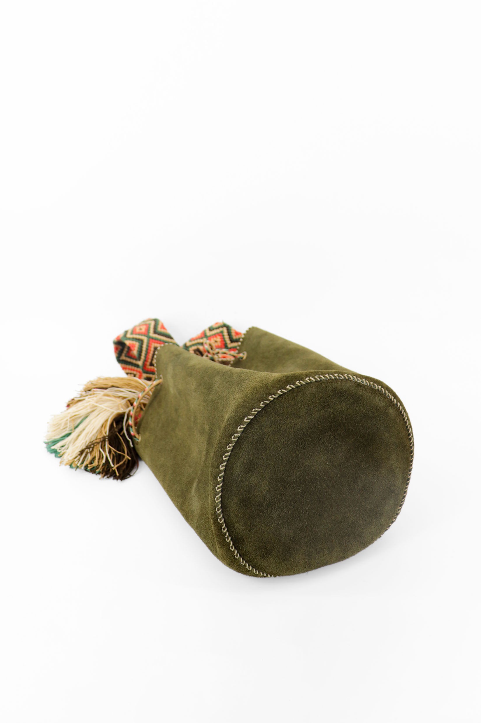 APÜNÜ BUCKET BAG LARGE / OLIVE GREEN SUEDE - BEIGE #110033
