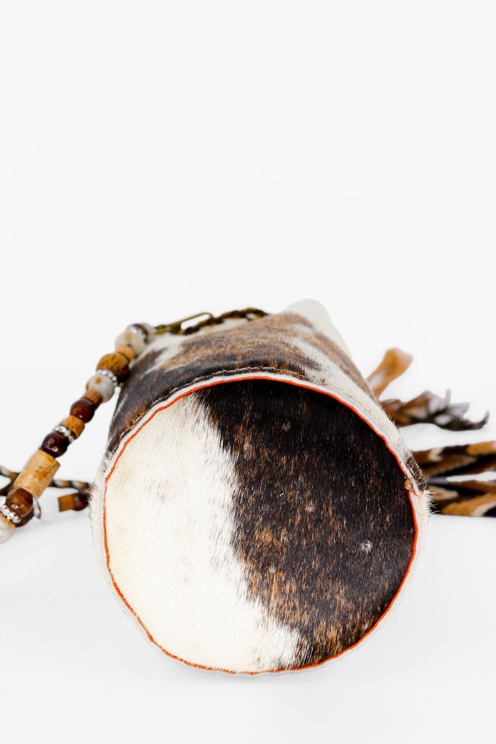 APÜNÜ BUCKET BAG X-SMALL FURRY / BRW&WH - ORANGE #350007