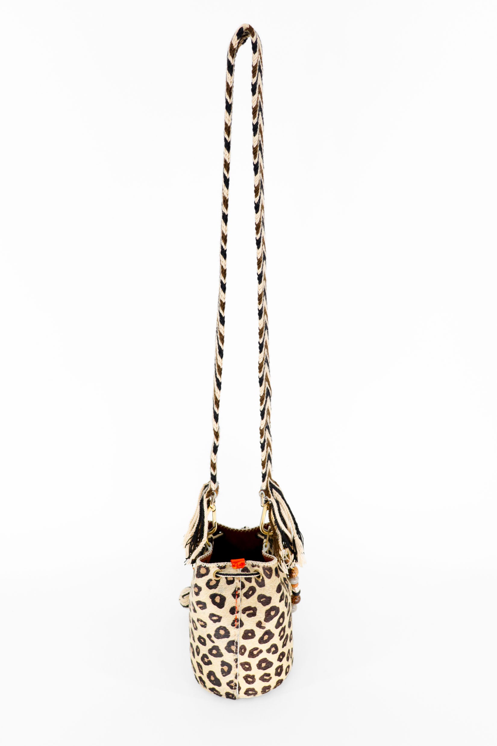 APÜNÜ BUCKET BAG X-SMALL FURRY / LEOPARD - COL BRW #350003