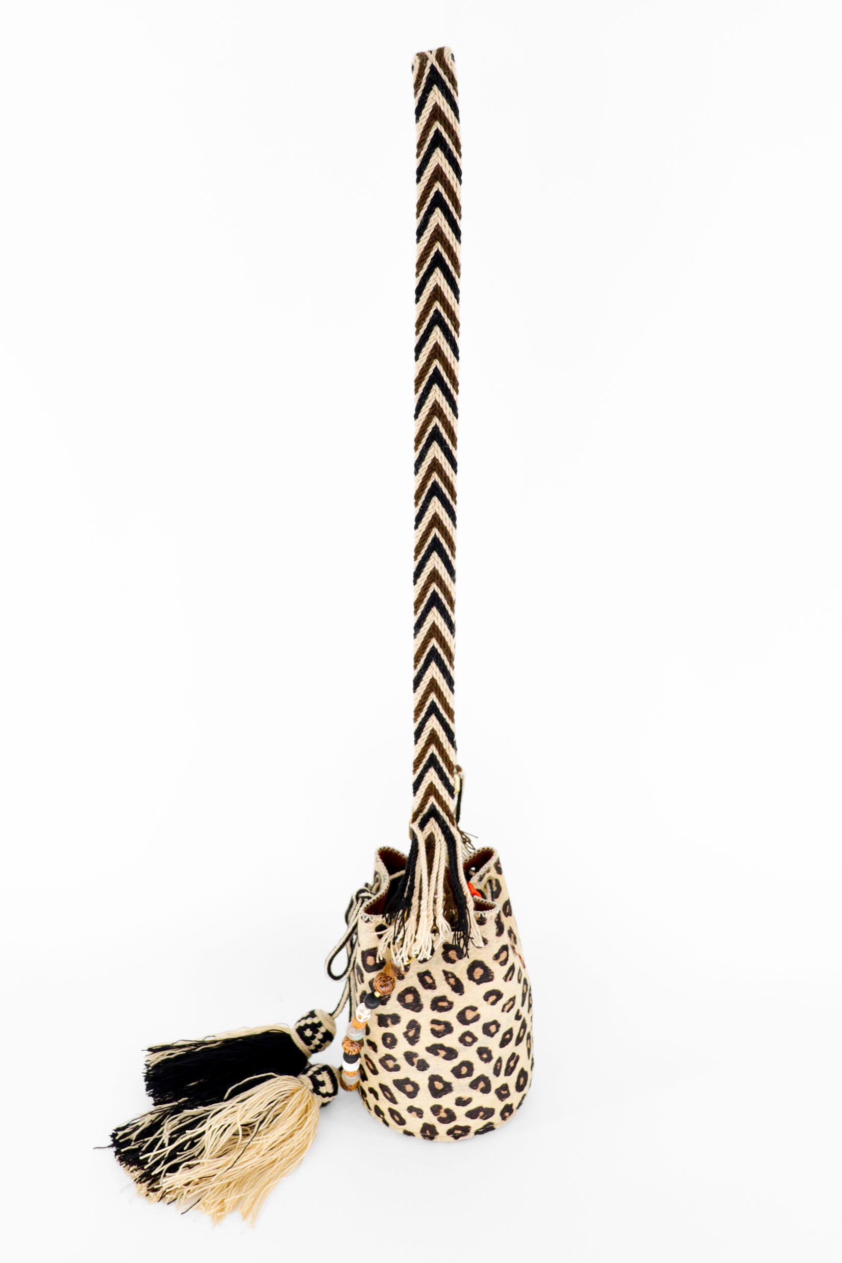 APÜNÜ BUCKET BAG X-SMALL FURRY / LEOPARD - COL BRW #350003