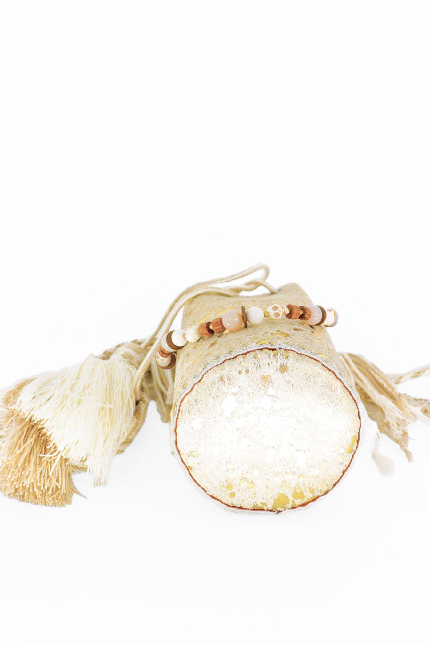 APÜNÜ BUCKET BAG X-SMALL FURRY / GOLD  - COL BRW #350001