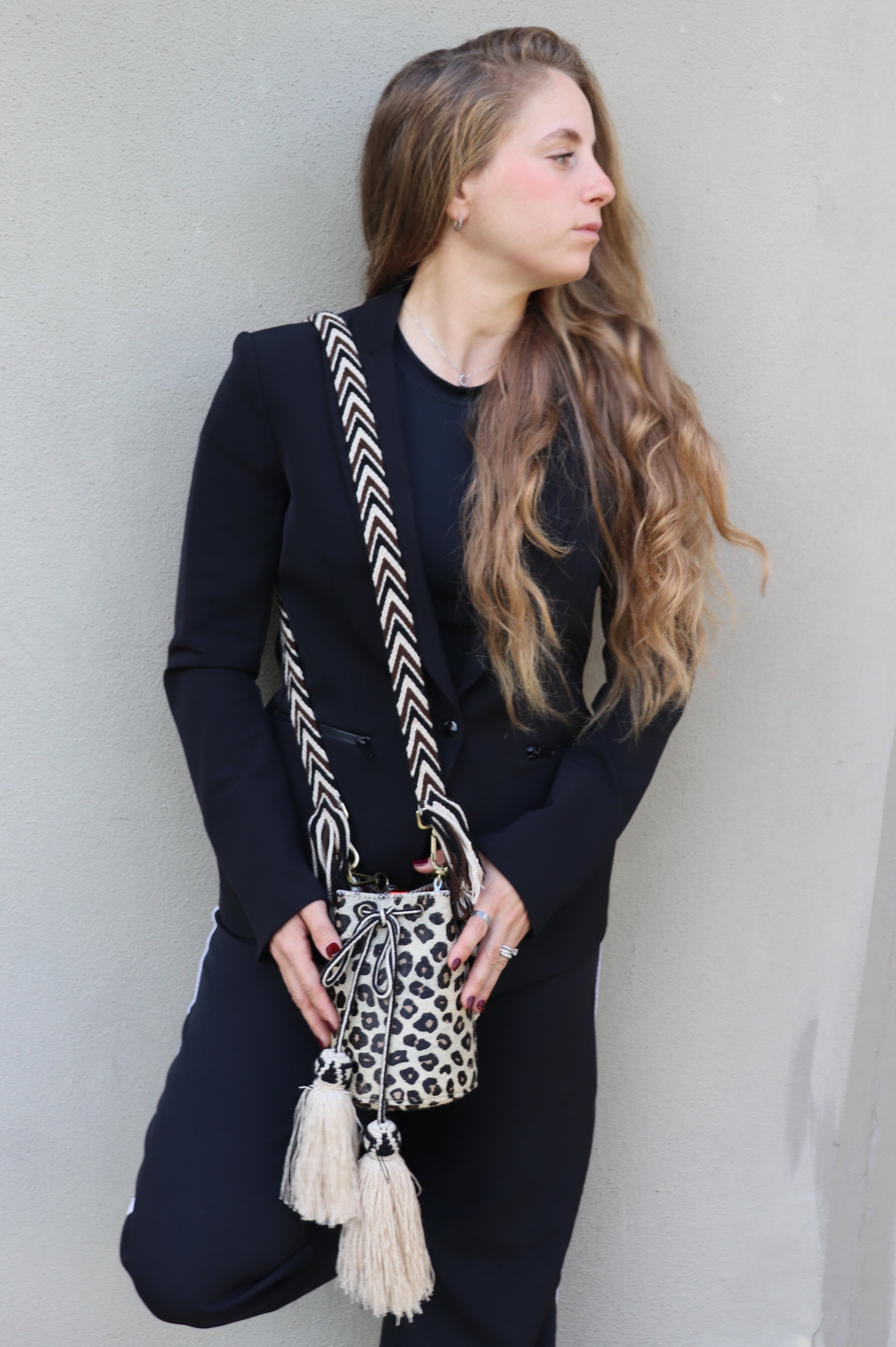 APÜNÜ BUCKET BAG X-SMALL FURRY / LEOPARD - COL BRW #350003