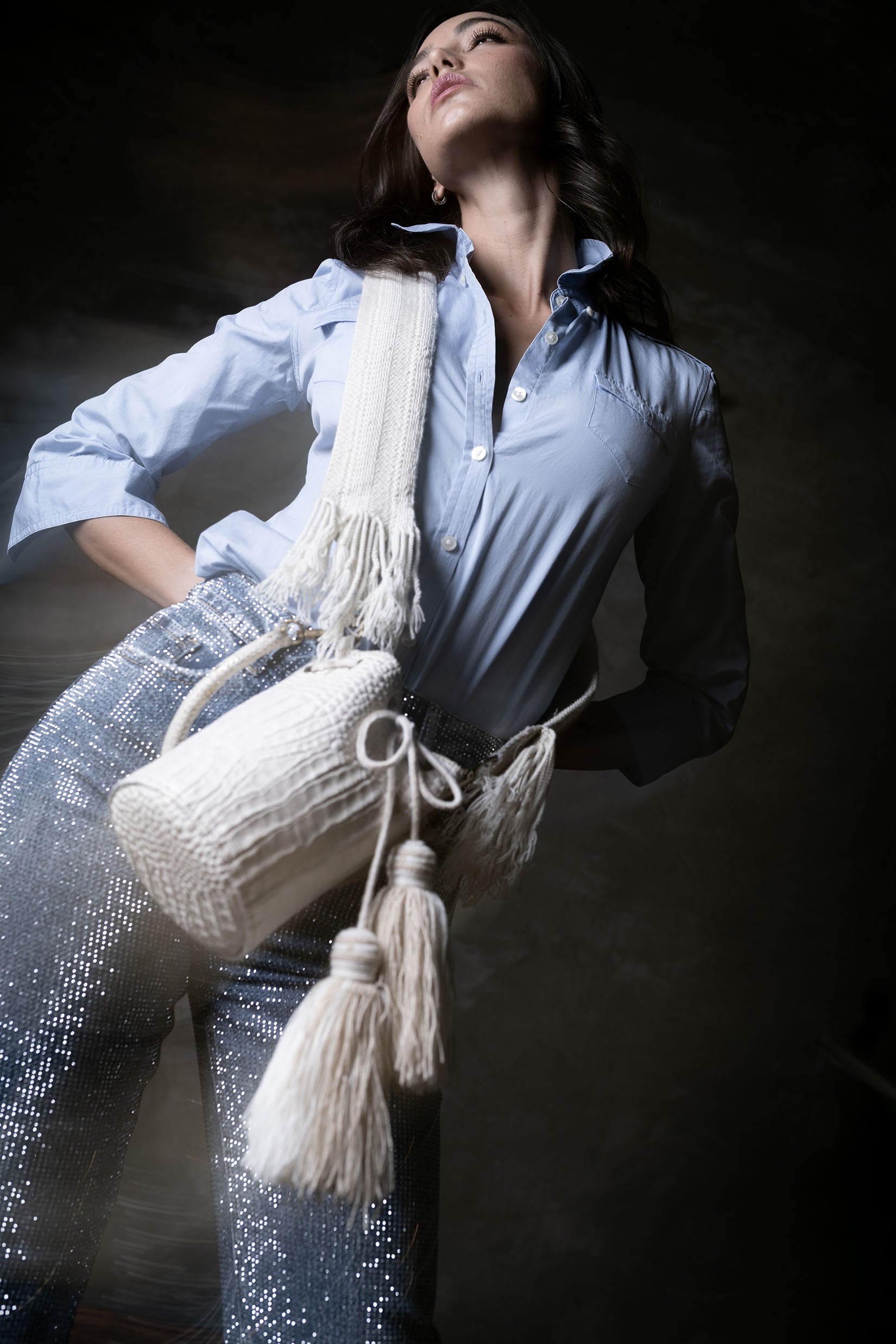 APÜNÜ BUCKET BAG X-SMALL / CROCO OFF WHITE - LIGHT BEIGE #360007