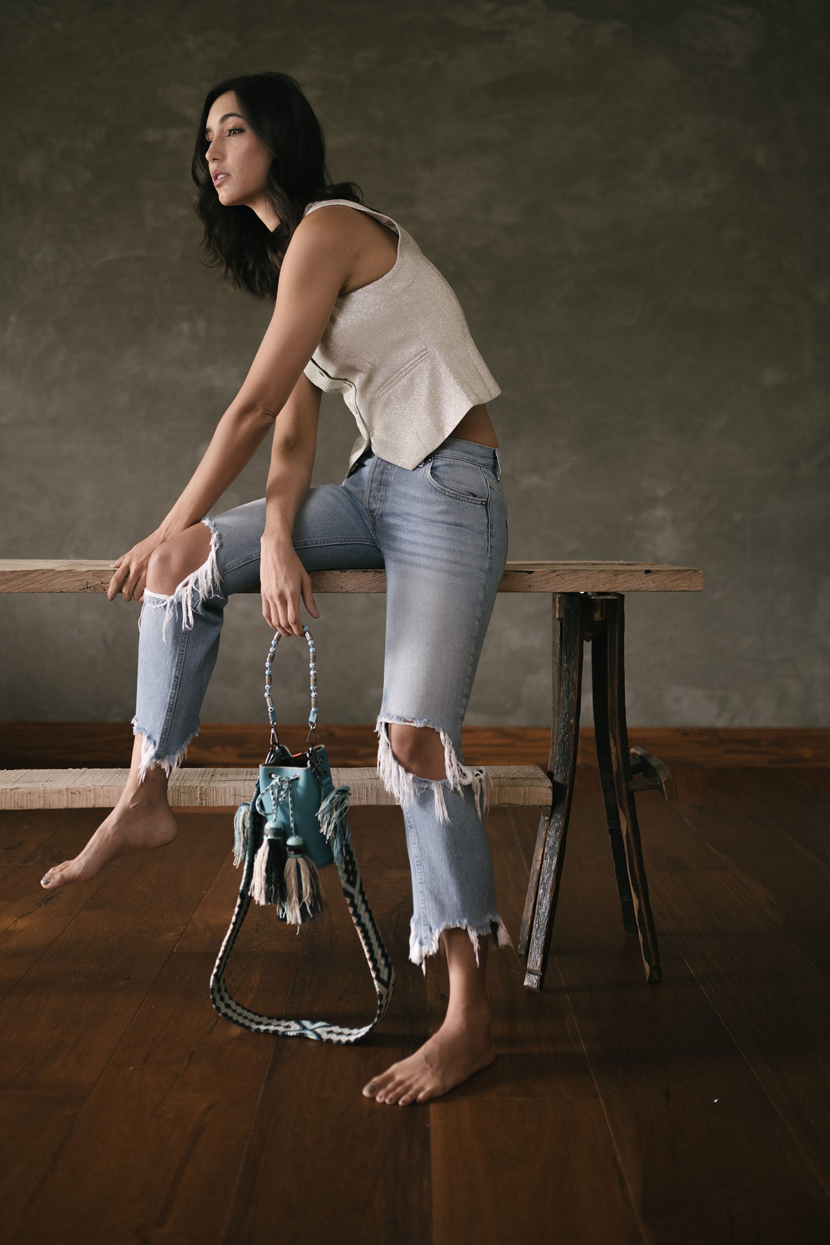 APÜNÜ BUCKET BAG X-SMALL / CALIF BLUE - GRAY #360005