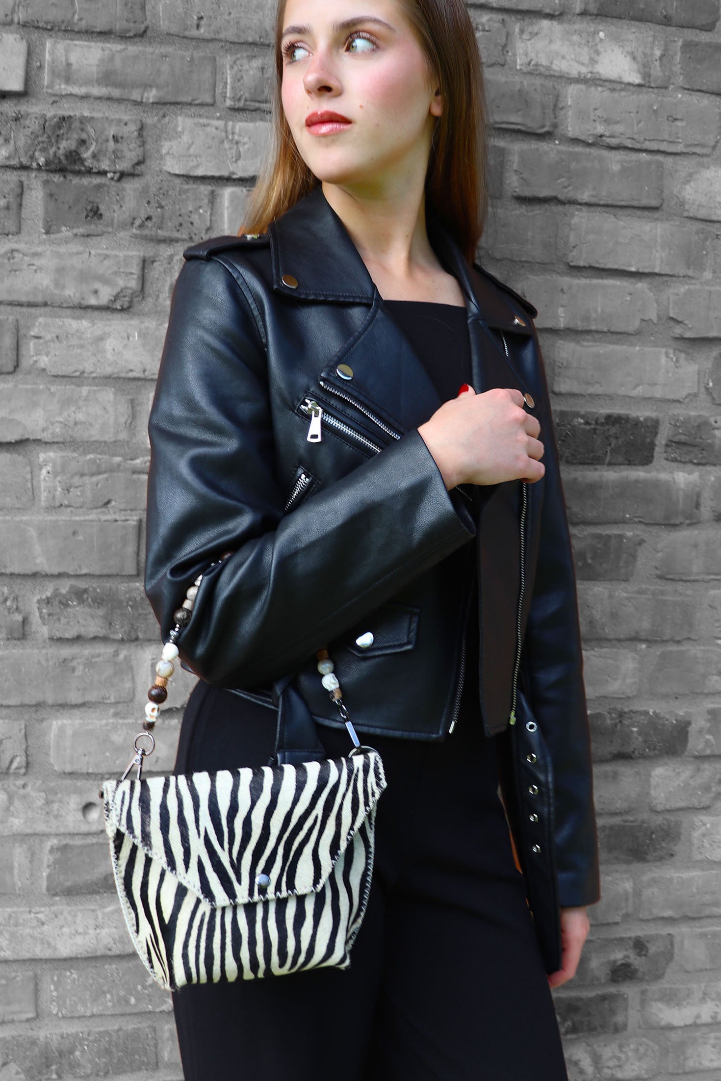 PIAMA TOTE BAG X-SMALL FURRY / ZEBRA - FUCHSIA #330009