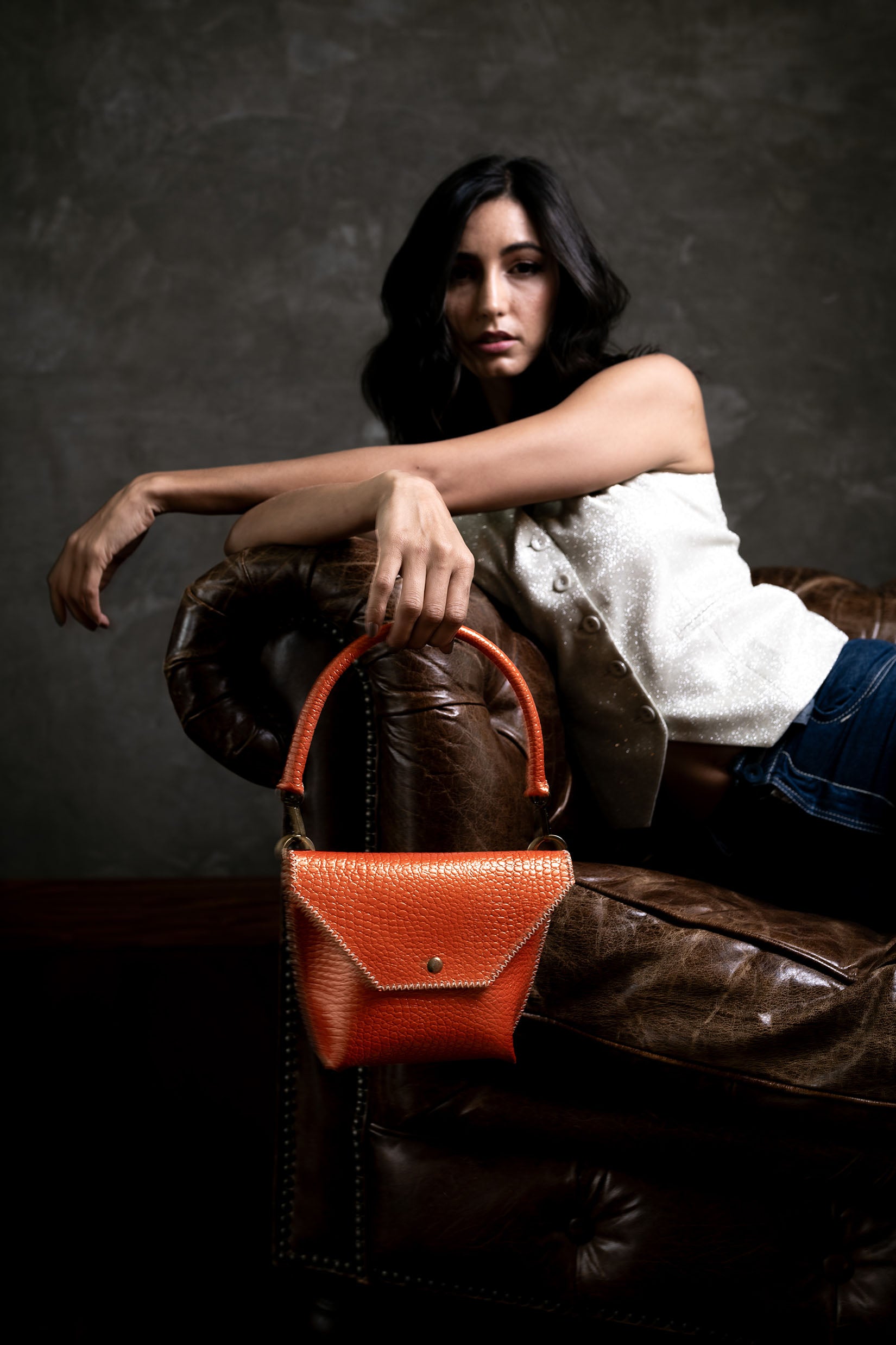 PIAMA TOTE BAG X-SMALL CROCO / ORANGE - RED #340007