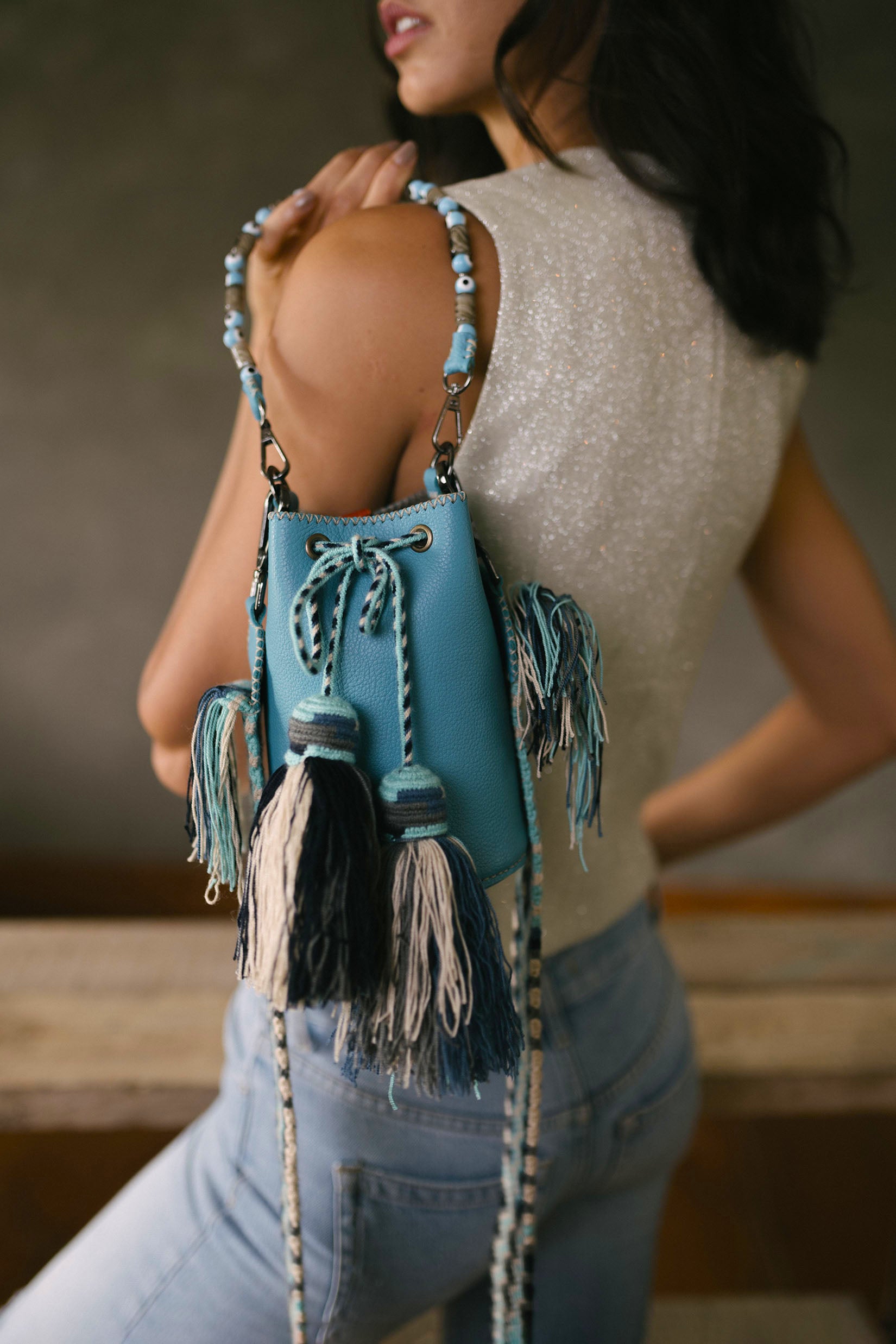 APÜNÜ BUCKET BAG X-SMALL / CALIF BLUE - GRAY #360005