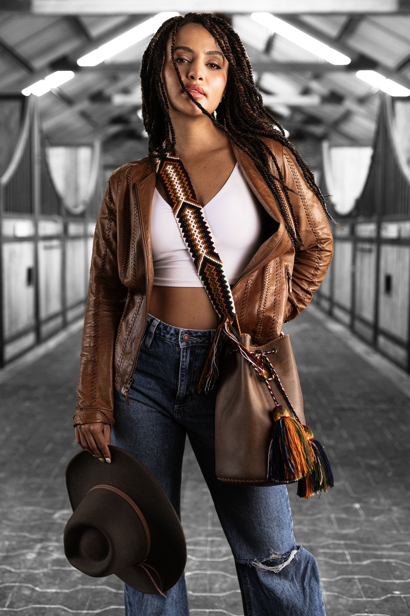 APÜNÜ BUCKET BAG LARGE / CAMEL BRW - MUSTARD #110034