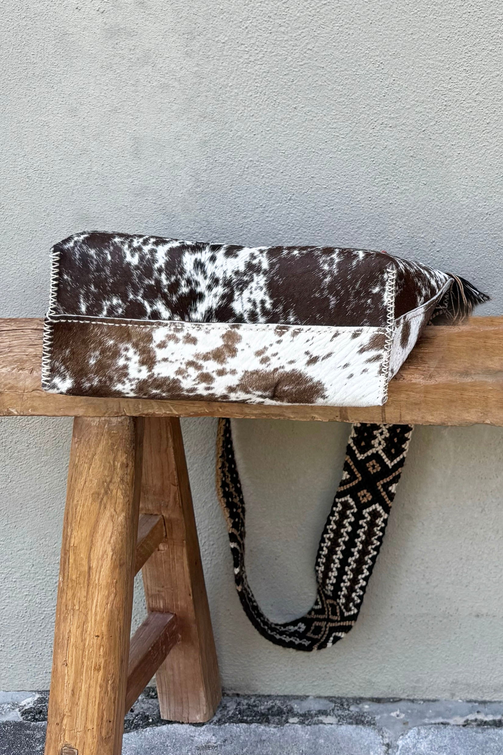 PIAMA TOTE BAG MEDIUM FURRY / DRK BRW&WH - DRK BRW #210007