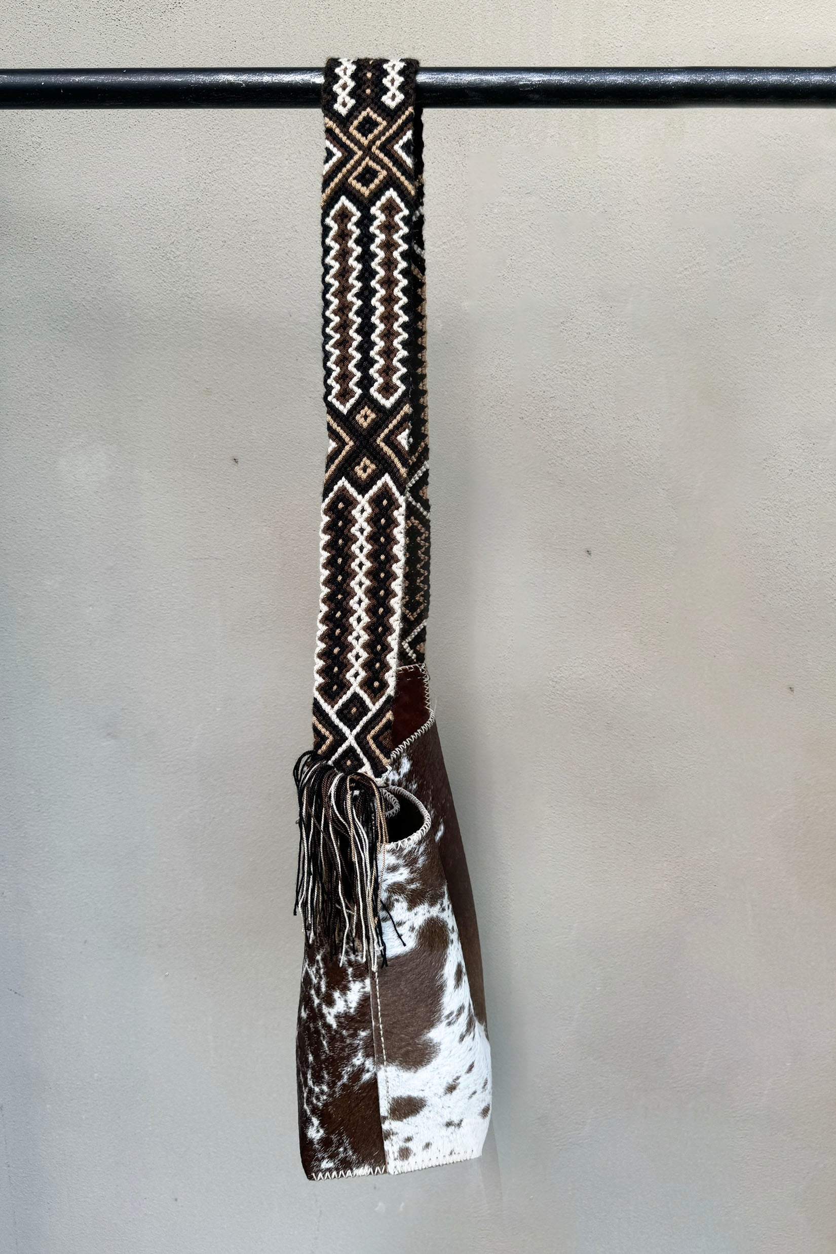 PIAMA TOTE BAG MEDIUM FURRY / DRK BRW&WH - DRK BRW #210007