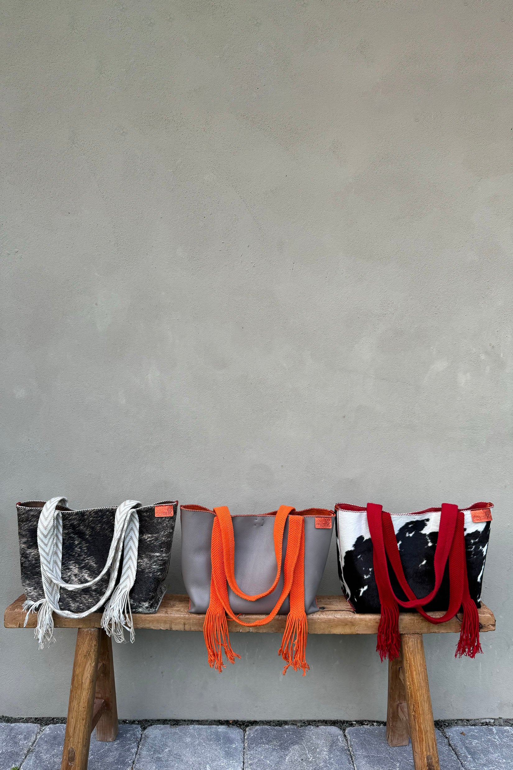 PIAMA TOTE BAG LARGE FURRY / TAUPE & WHI - MED BRW #170003