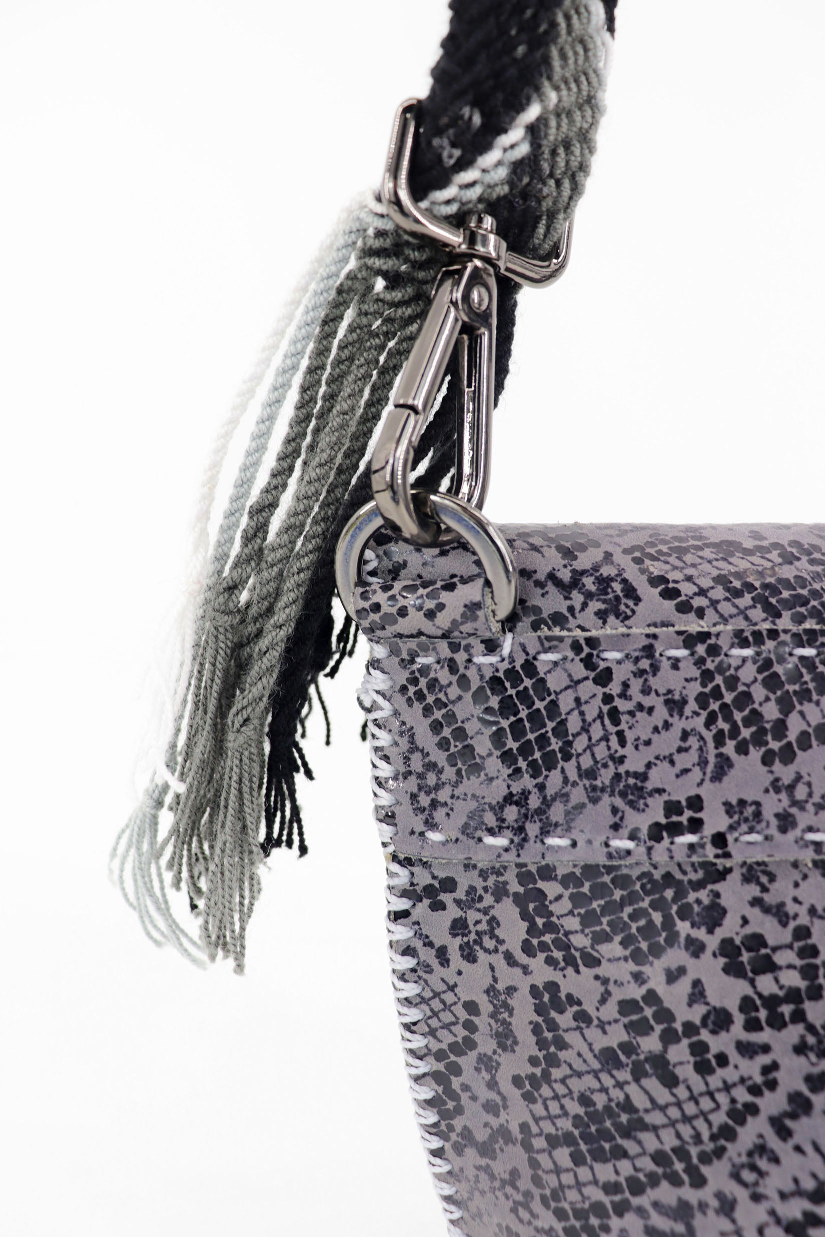 PIAMA TOTE BAG X-SMALL / PYTHON DRK GRAY - GRAY #340002