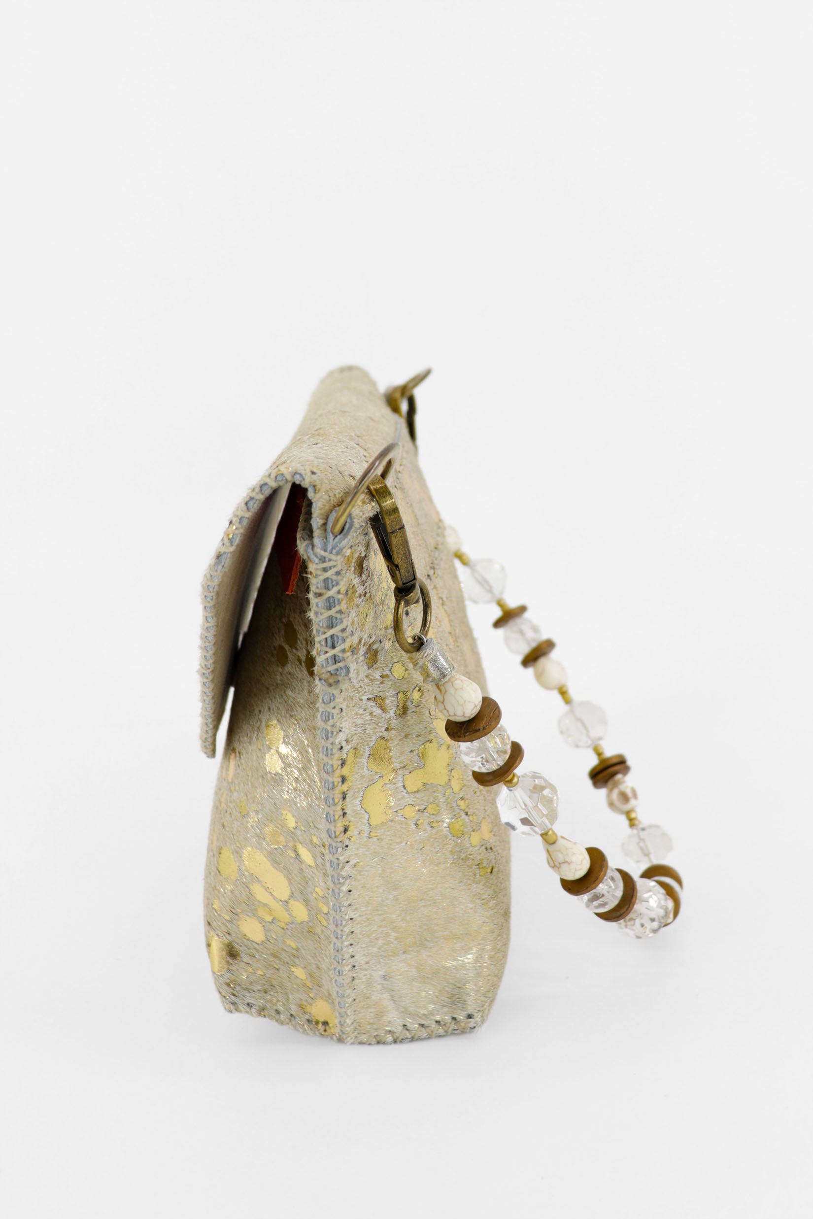 PIAMA TOTE BAG X-SMALL FURRY / GOLD - LIGHT BEIGE #330003