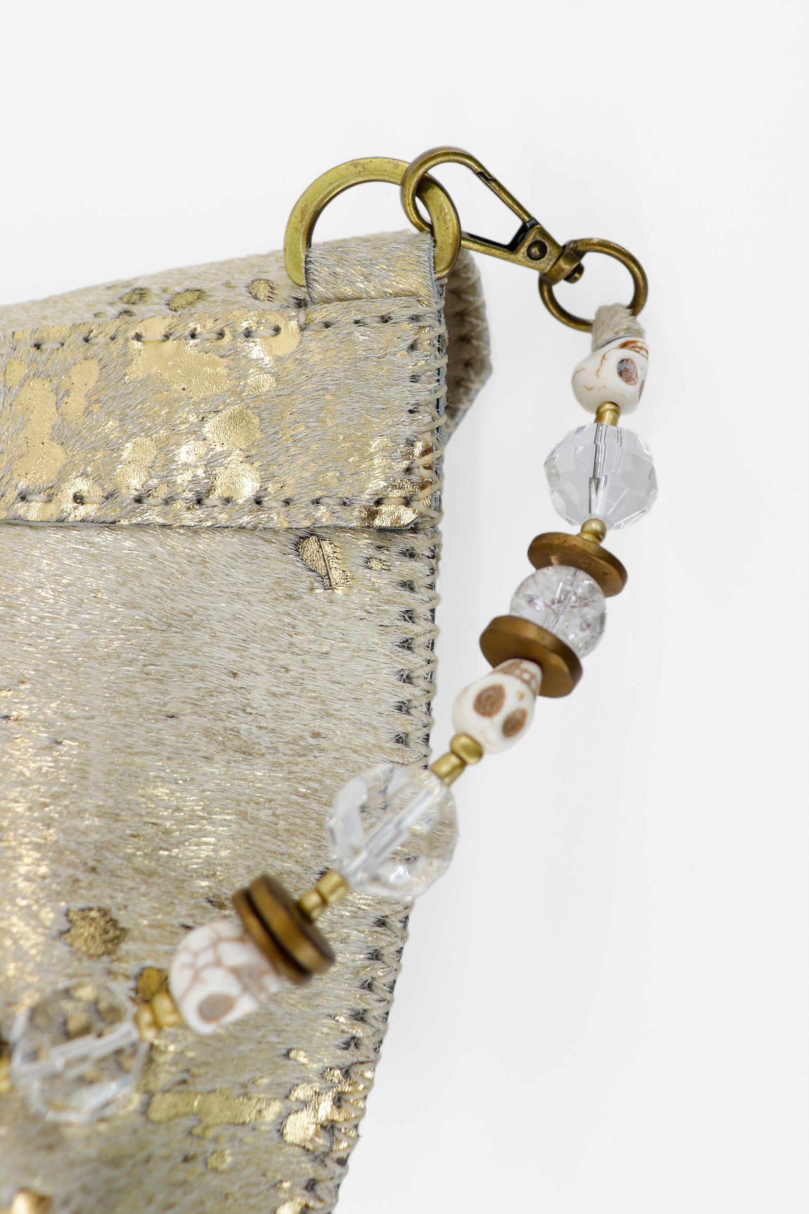 PIAMA TOTE BAG X-SMALL FURRY / GOLD - LIGHT BEIGE #330003