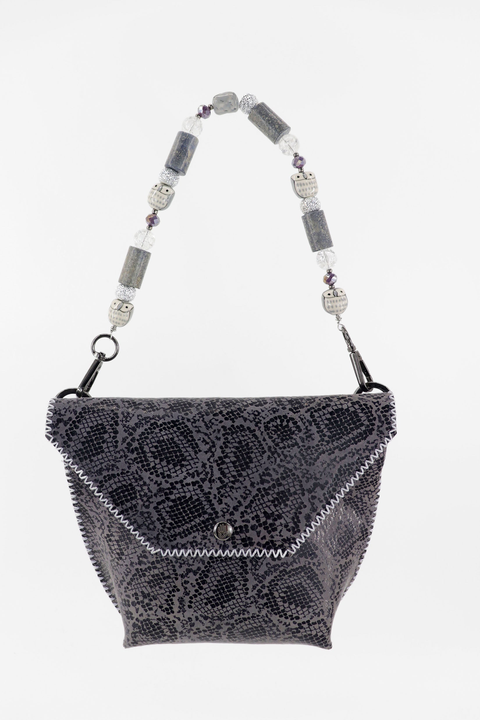 PIAMA TOTE BAG X-SMALL / PYTHON DRK GRAY - GRAY #340002