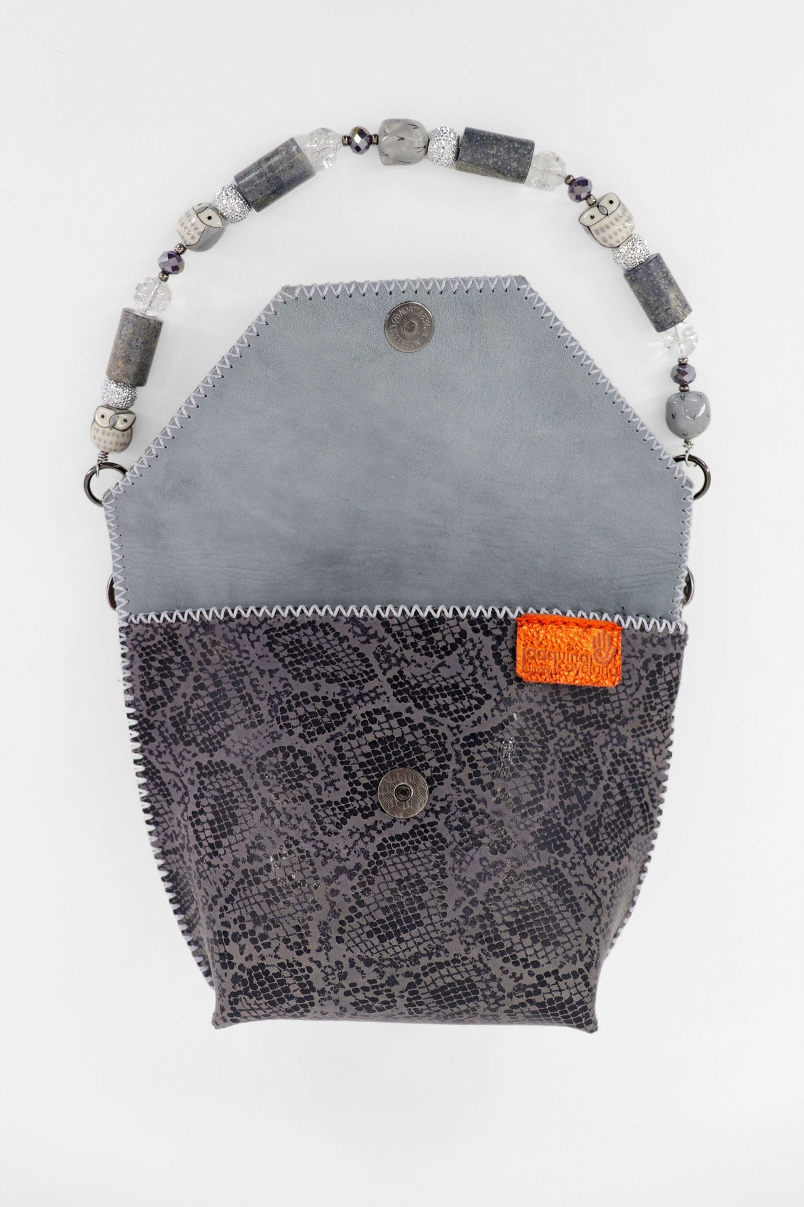 PIAMA TOTE BAG X-SMALL / PYTHON DRK GRAY - GRAY #340002