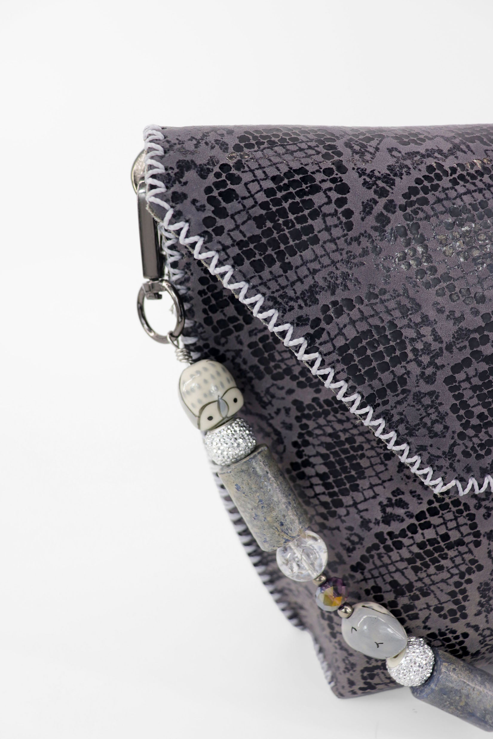 PIAMA TOTE BAG X-SMALL / PYTHON DRK GRAY - GRAY #340002