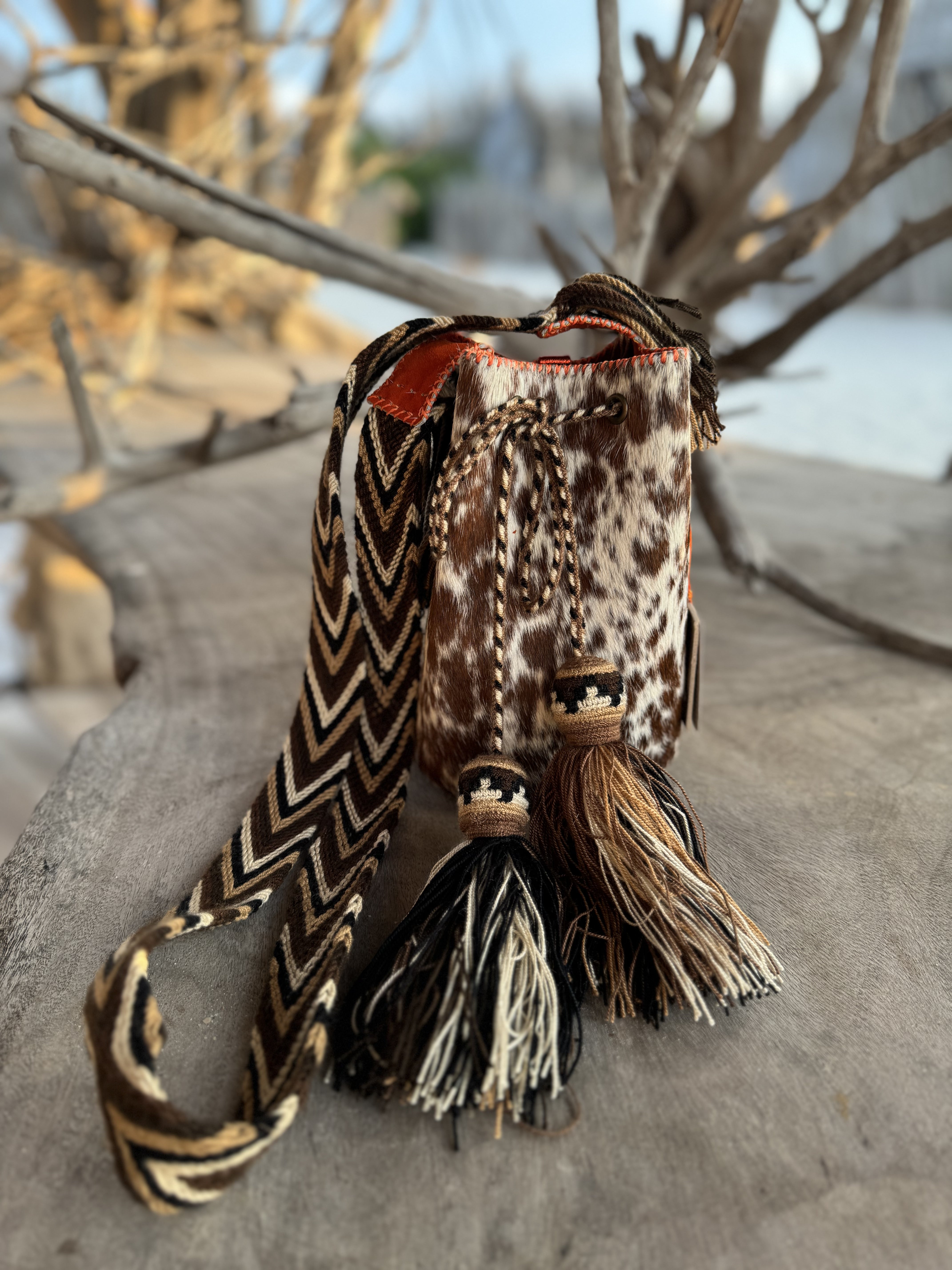 APÜNÜ BUCKET BAG SMALL FURRY / CARM&WH - ORANGE #130009