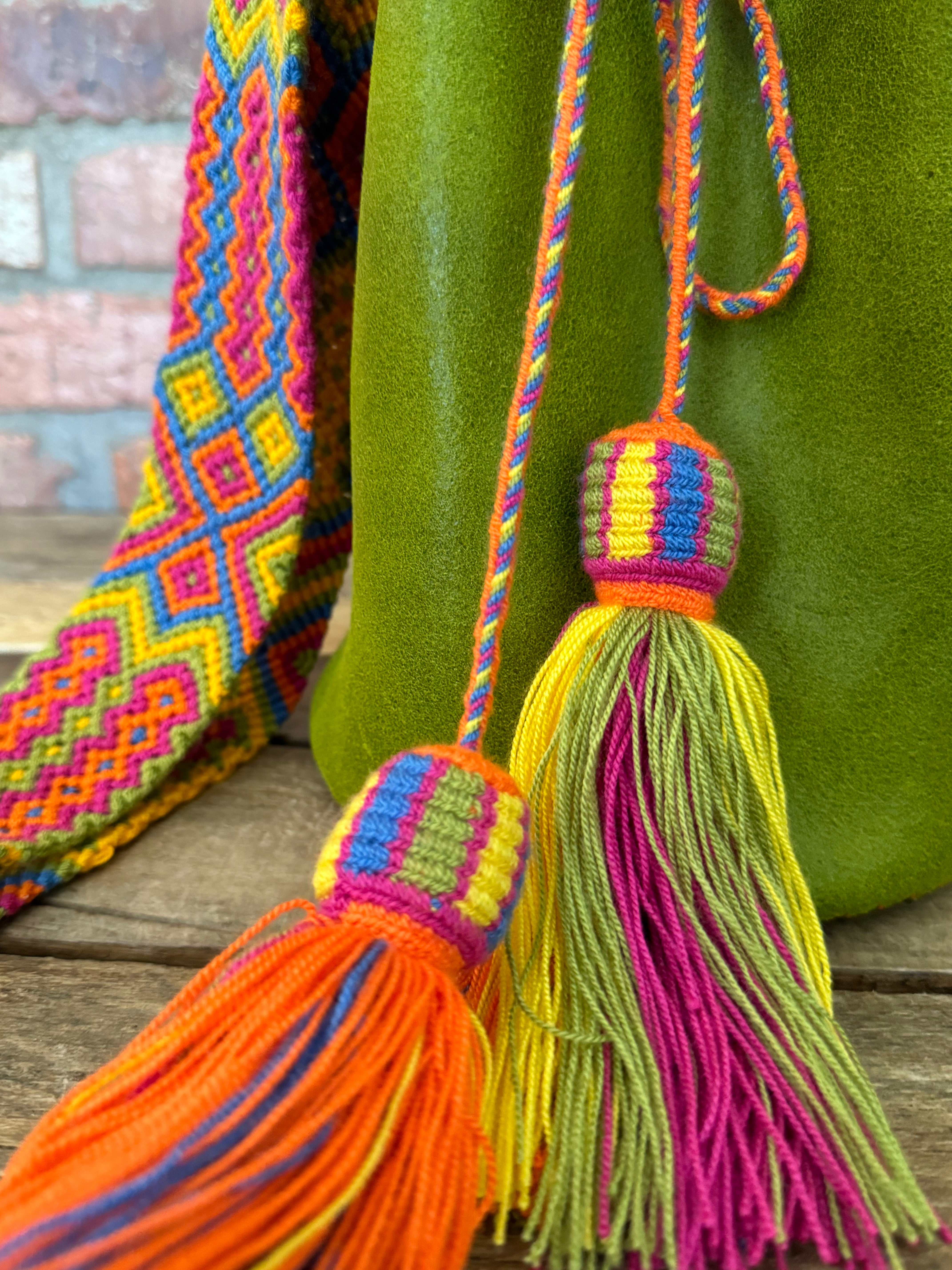 APÜNÜ BUCKET BAG LARGE / LIME GREEN - ORANGE #110014