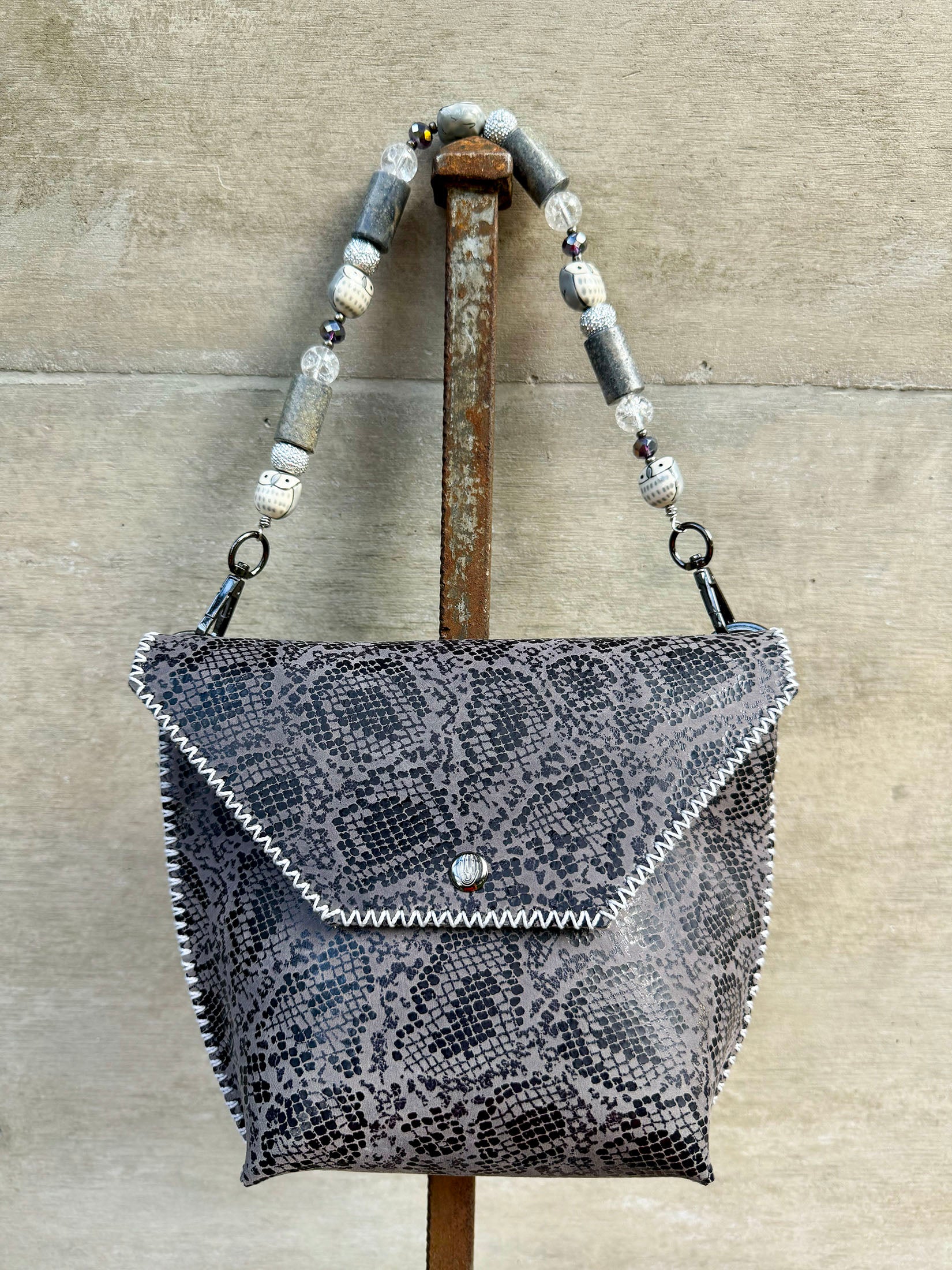 PIAMA TOTE BAG X-SMALL / PYTHON DRK GRAY - GRAY #340002