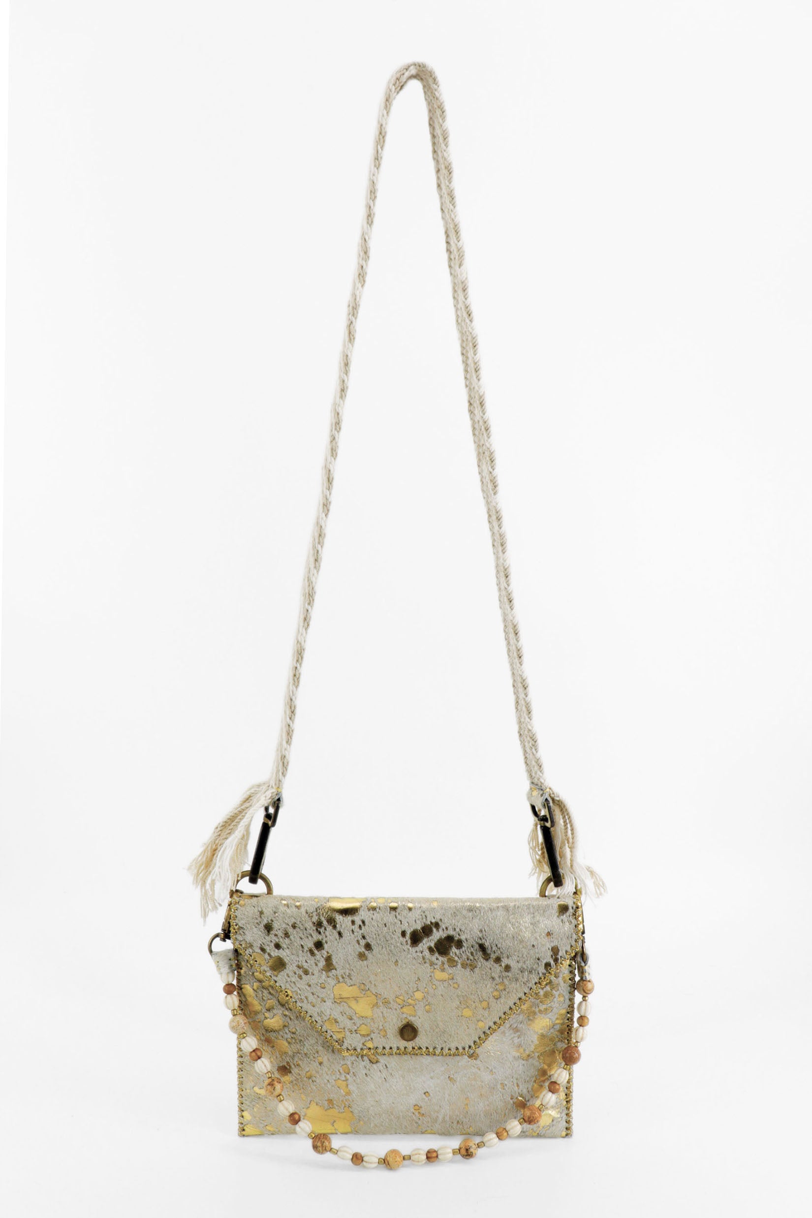 PIAMA TOTE BAG FLAT X-SMALL FURRY / GOLD - COL BRW #370001