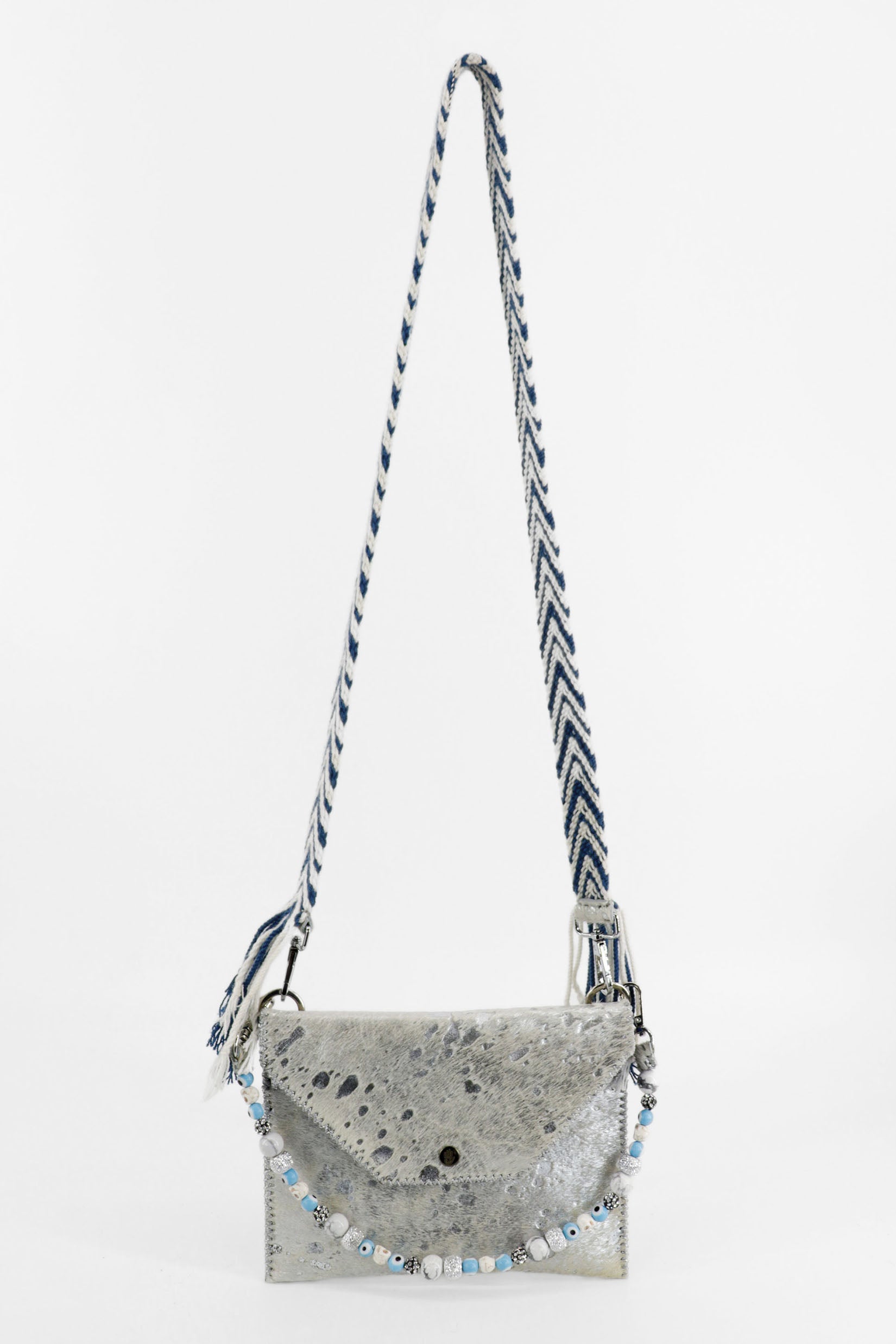PIAMA TOTE BAG FLAT X-SMALL FURRY / SILVER - CALIF BLUE #370002