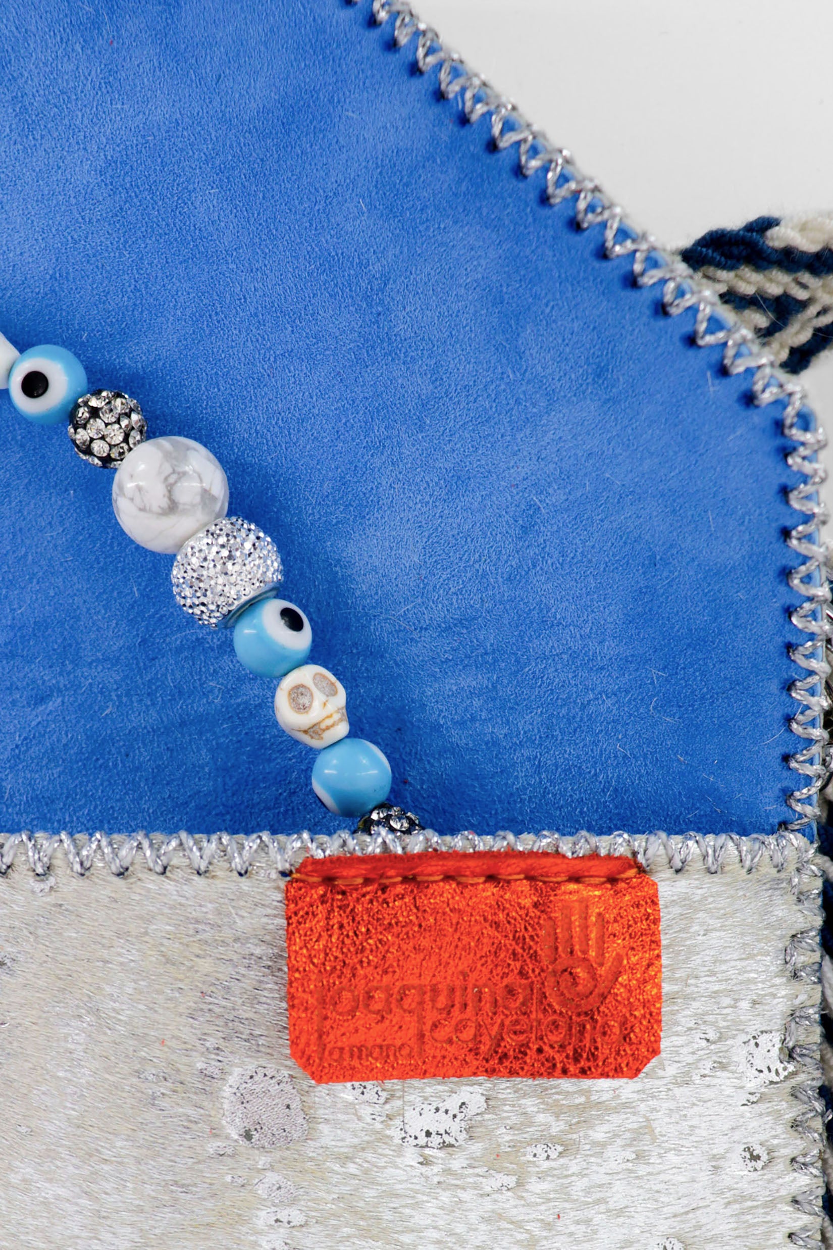 PIAMA TOTE BAG FLAT X-SMALL FURRY / SILVER - CALIF BLUE #370002