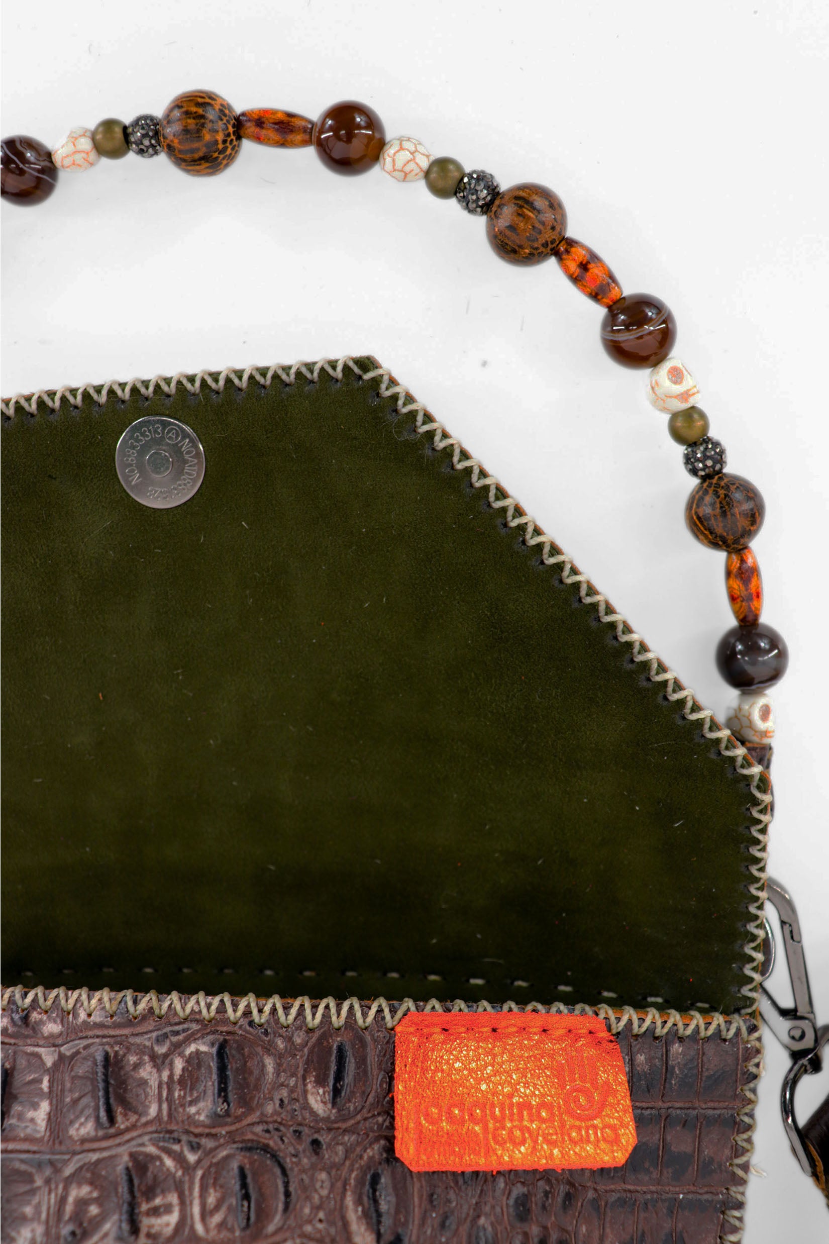 PIAMA TOTE BAG X-SMALL CROCO / DRK BRW - OLIVE #340003